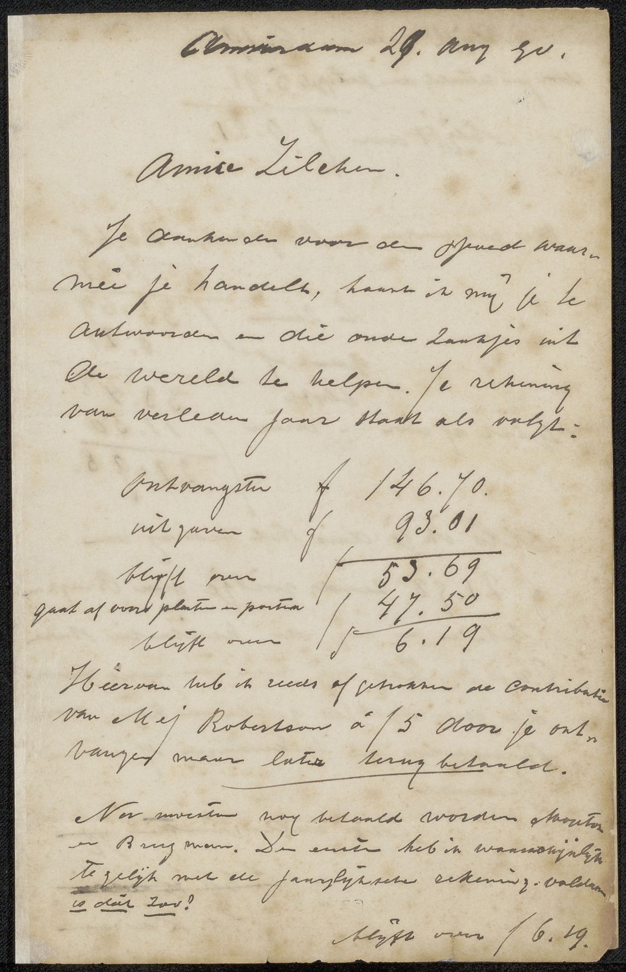 Brief aan Philip Zilcken by Eduard Karsen
