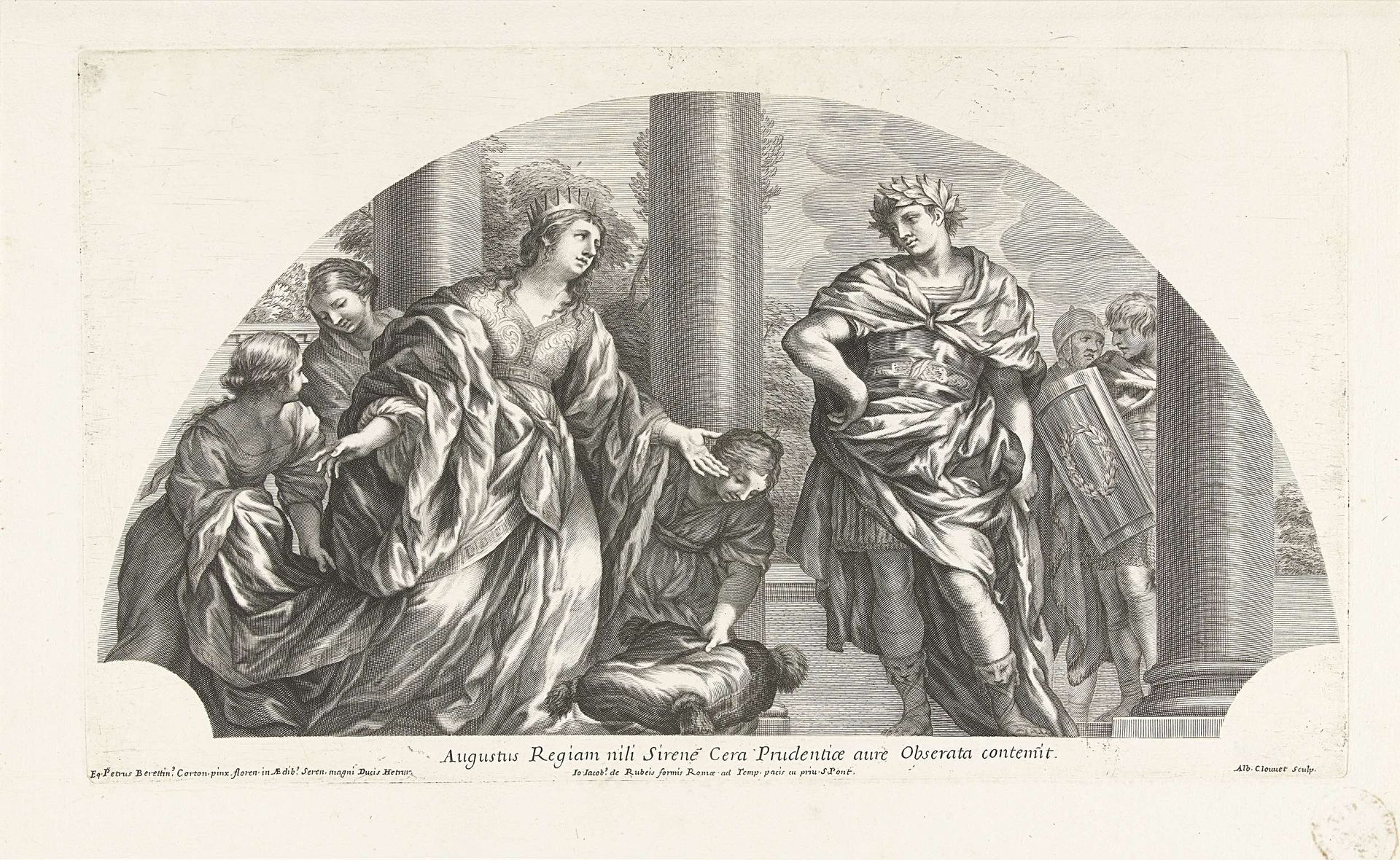 Cleopatra en Augustus by Albertus Clouwet