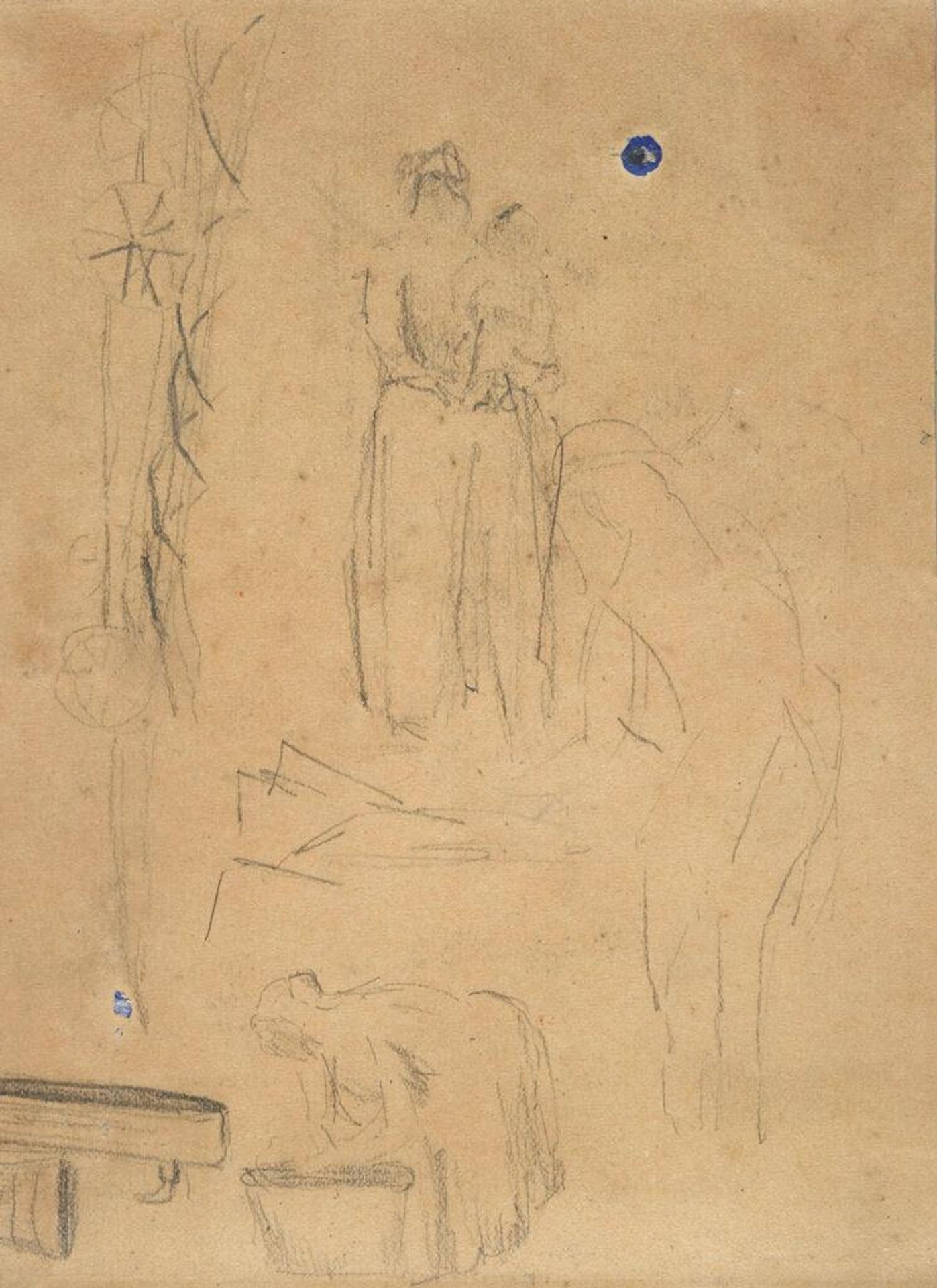 Blank page; verso: Figure Studies; Water Pump by John Singer Sargent
