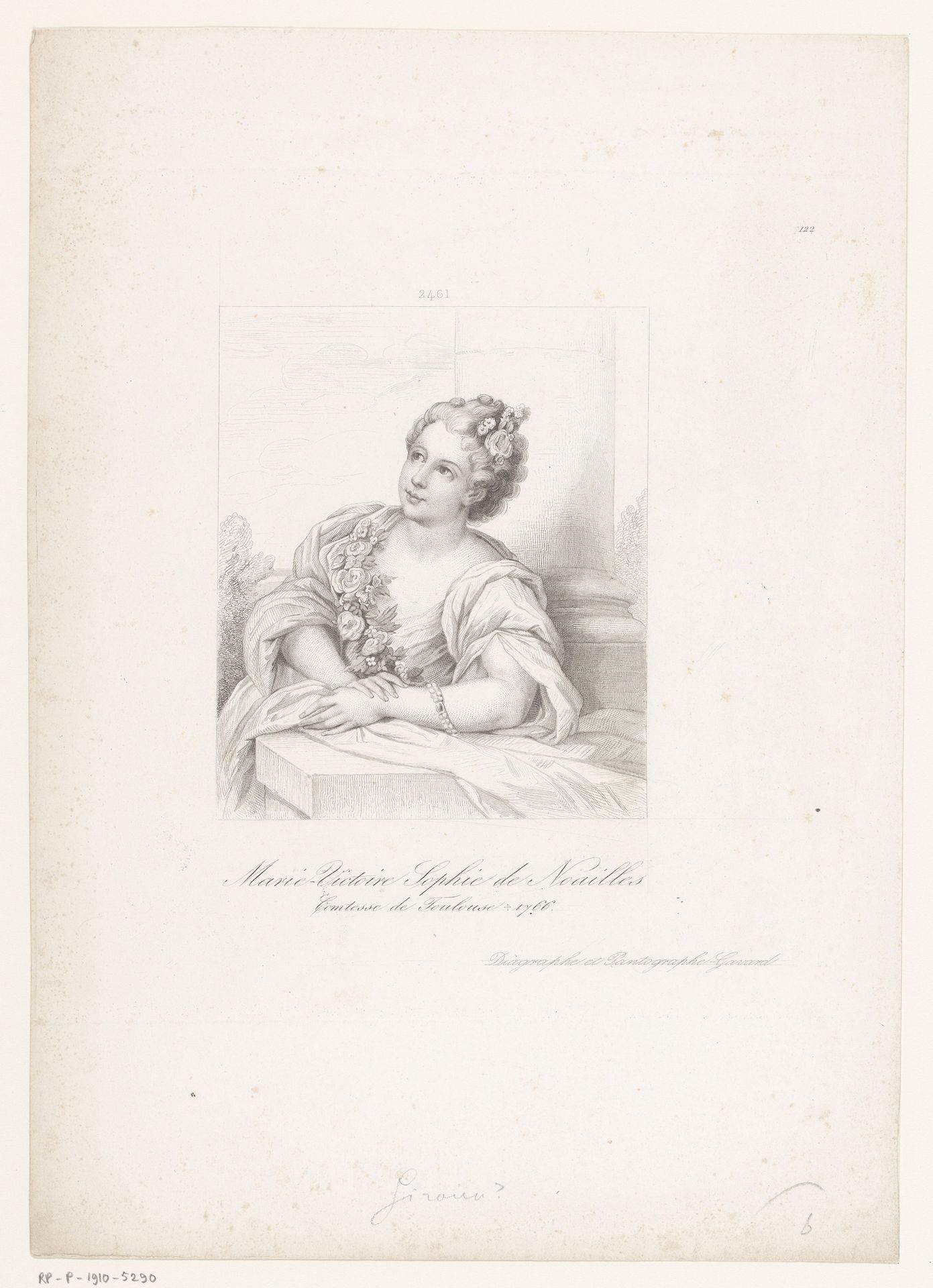 Portret van Marie Victoire de Noailles by Emile Giroux