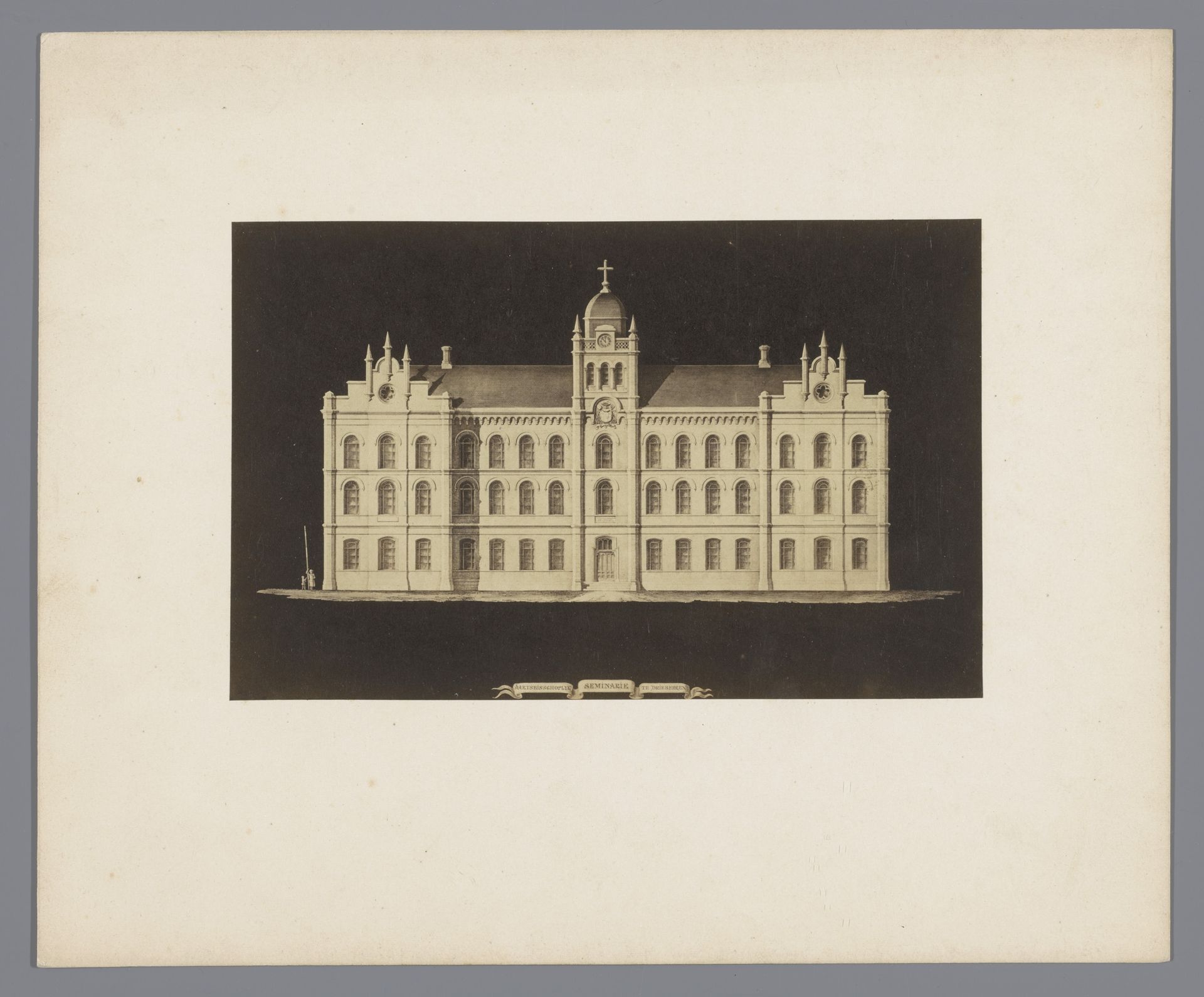 Tekening van het Aarstbisschoppelijk Seminarie te Driebergen by Abraham Adrianus Vermeulen