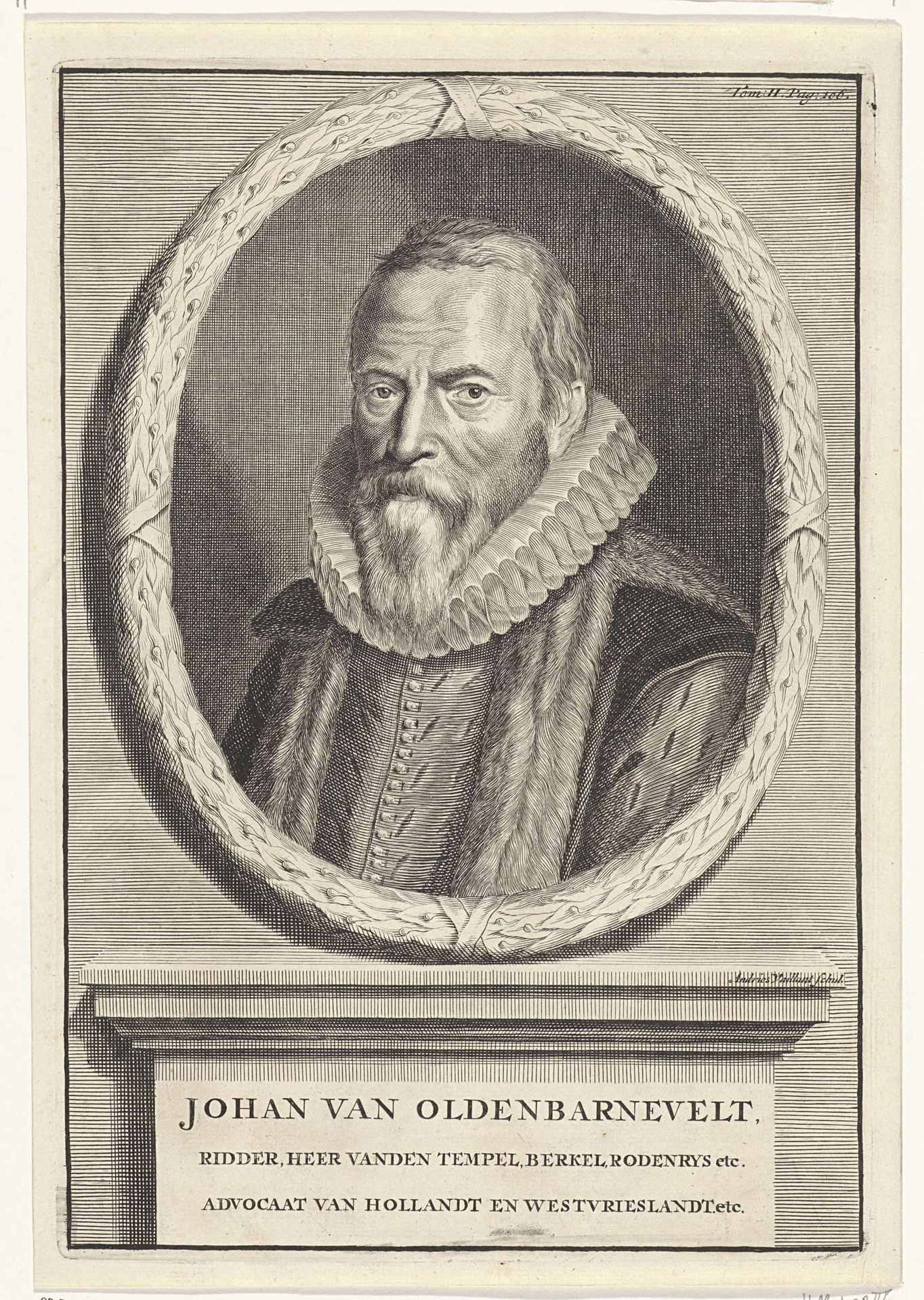 Portret van Johan van Oldenbarnevelt by Andries Vaillant