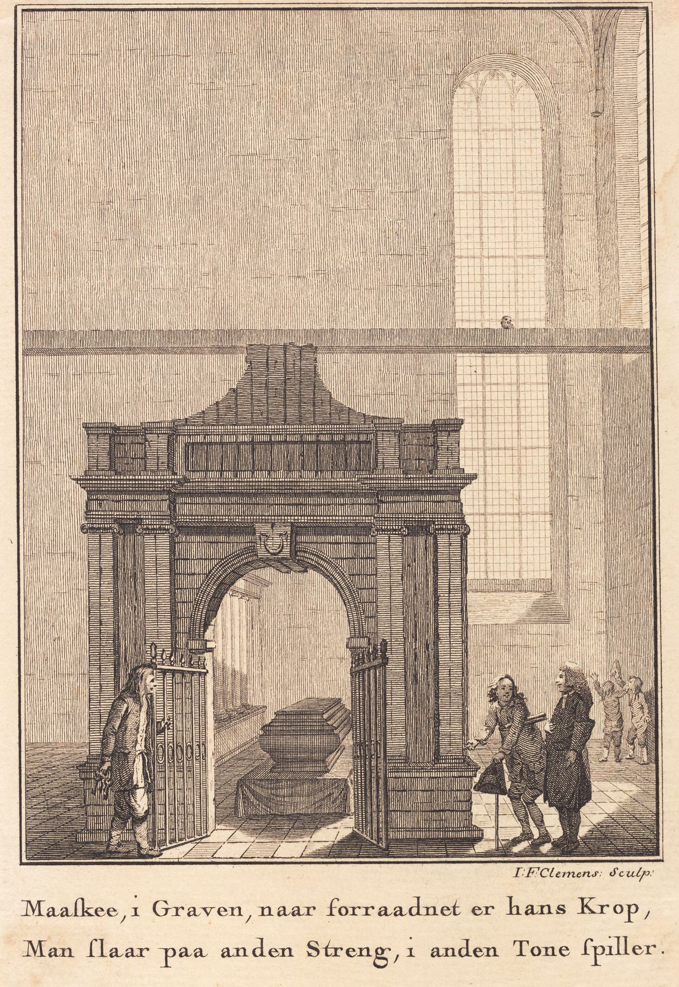 Holbergs sarkofag i Sorø Kirke by J.F. Clemens