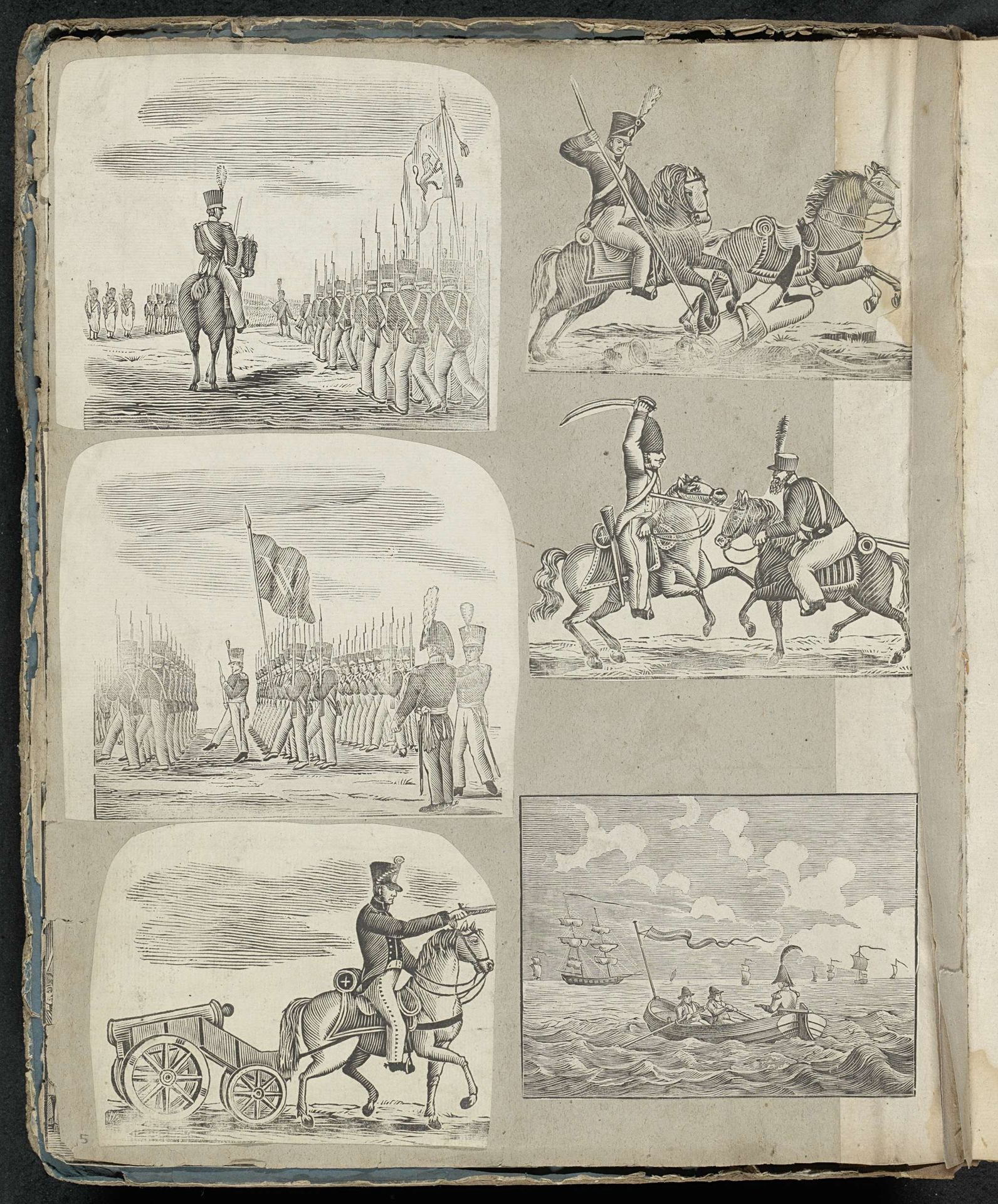 Albumblad met diverse voorstellingen by Alexander Cranendoncq