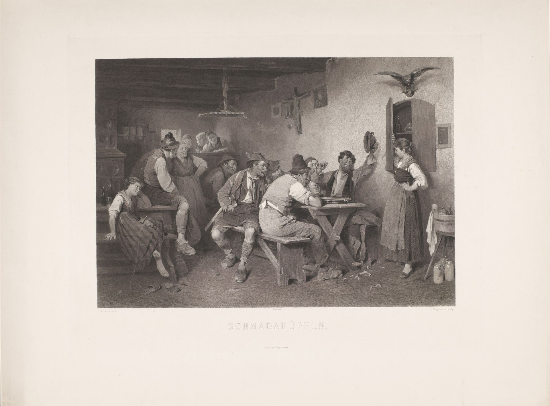 Gezelschap in een herberg by Adolf Wagenmann