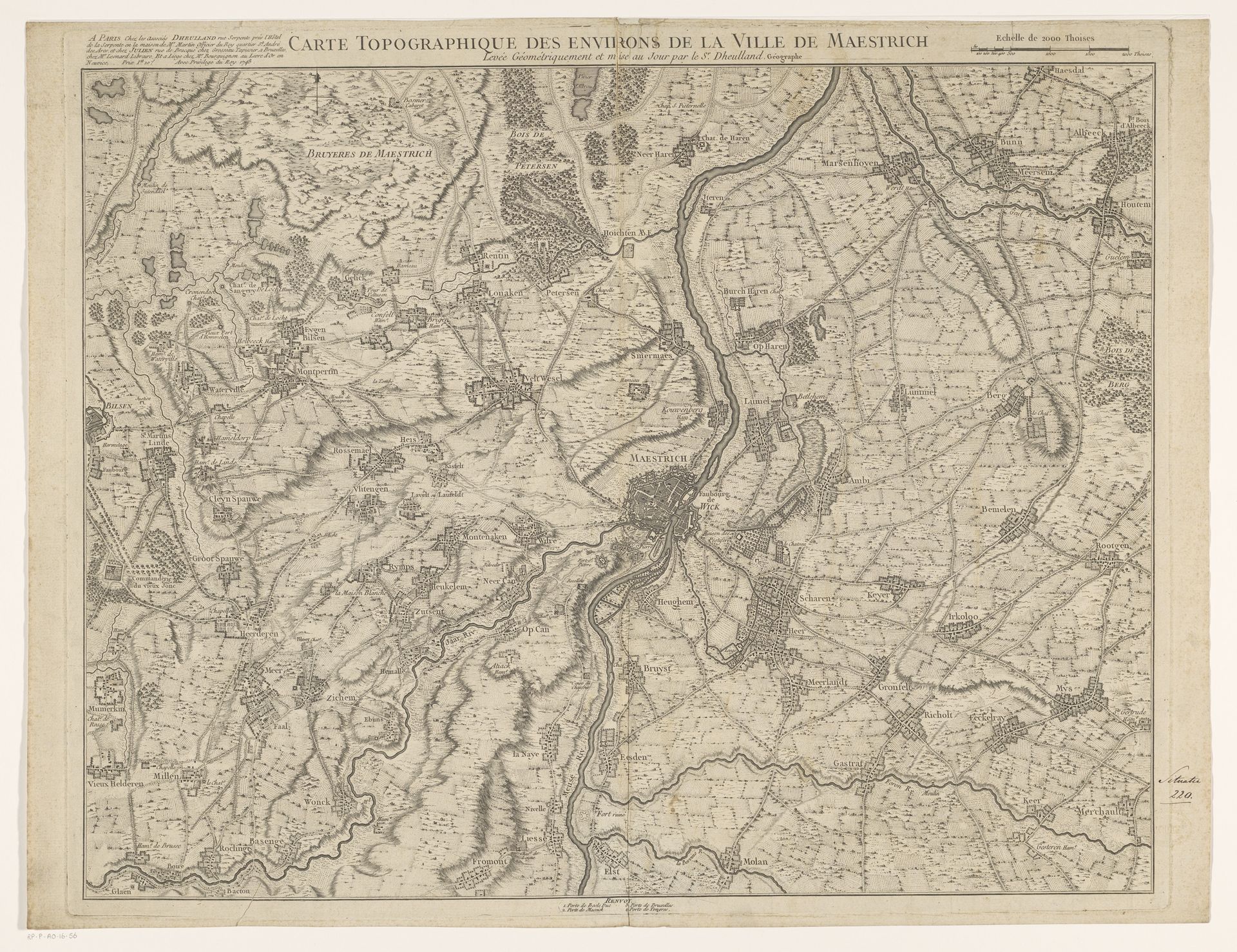 Kaart van de omgeving van Maastricht by Anonymous