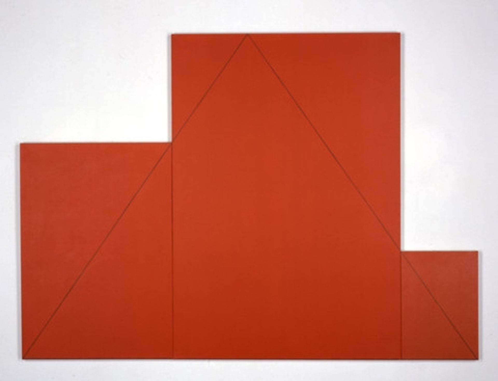 A triangle within three rectangles by Robert Mangold