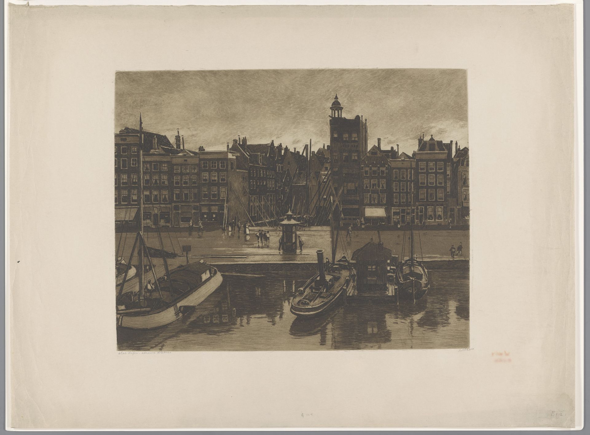 Gezicht op het Damrak by Willem Witsen