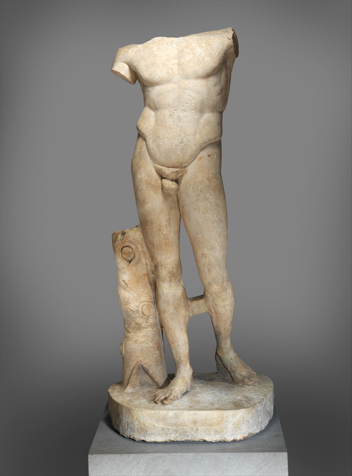Marble statue of the Diadoumenos (youth tying a fillet around his head) by Polykleitos