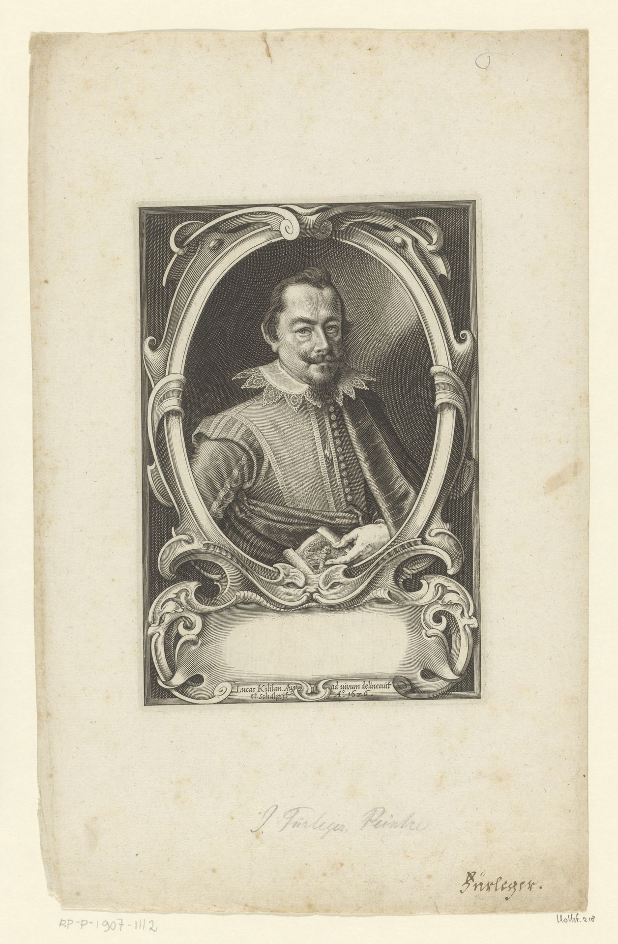 Portret van Johann Fürleger by Lucas Kilian