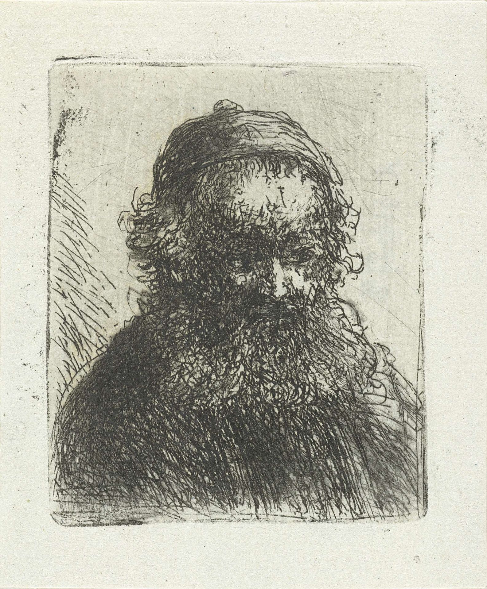 Oude man met baard en muts by Jan Chalon