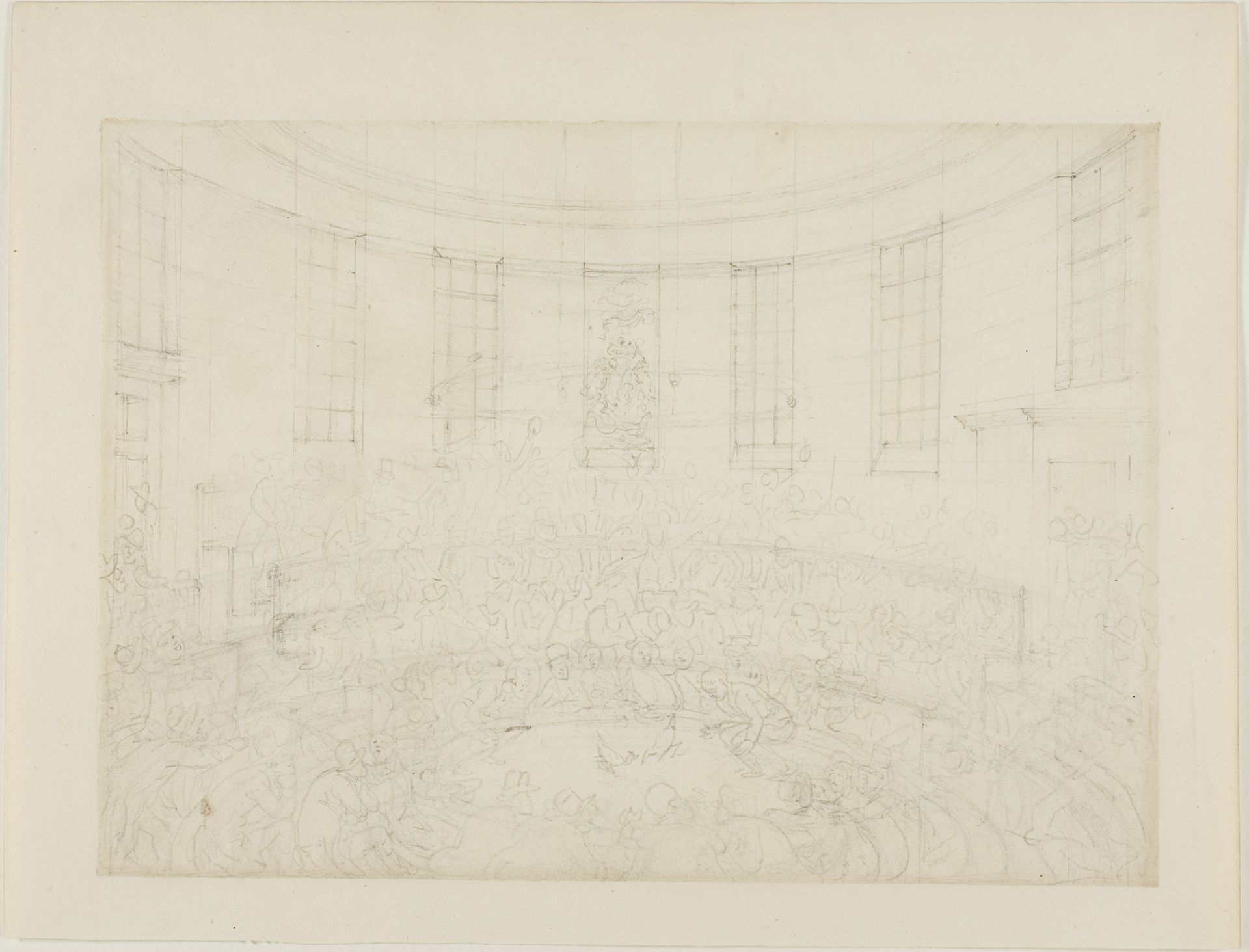 Study for Royal Cock Pit, from Microcosm of London by Augustus Charles Pugin