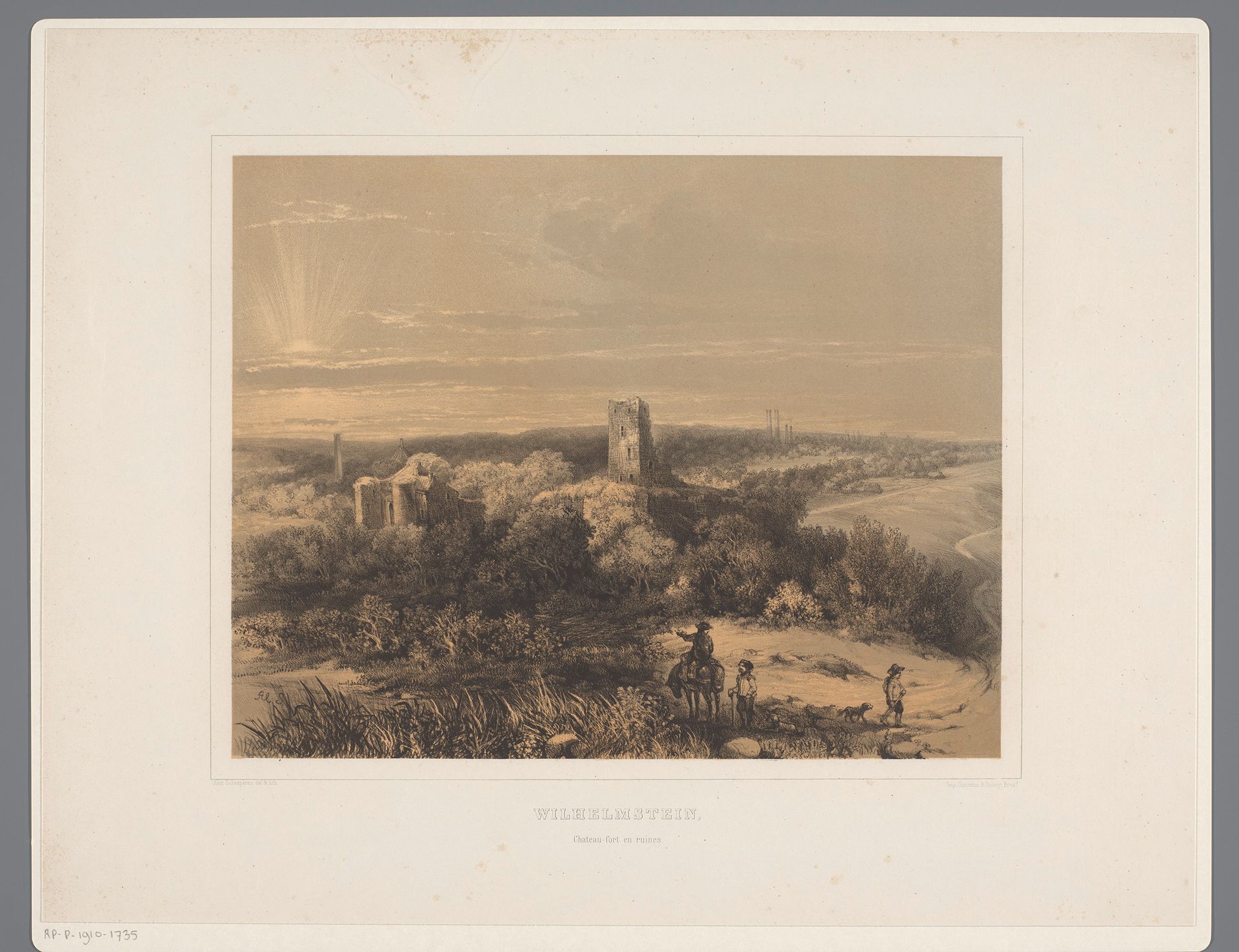 Ruïne van kasteel Wilhelmstein by Alexander Schaepkens