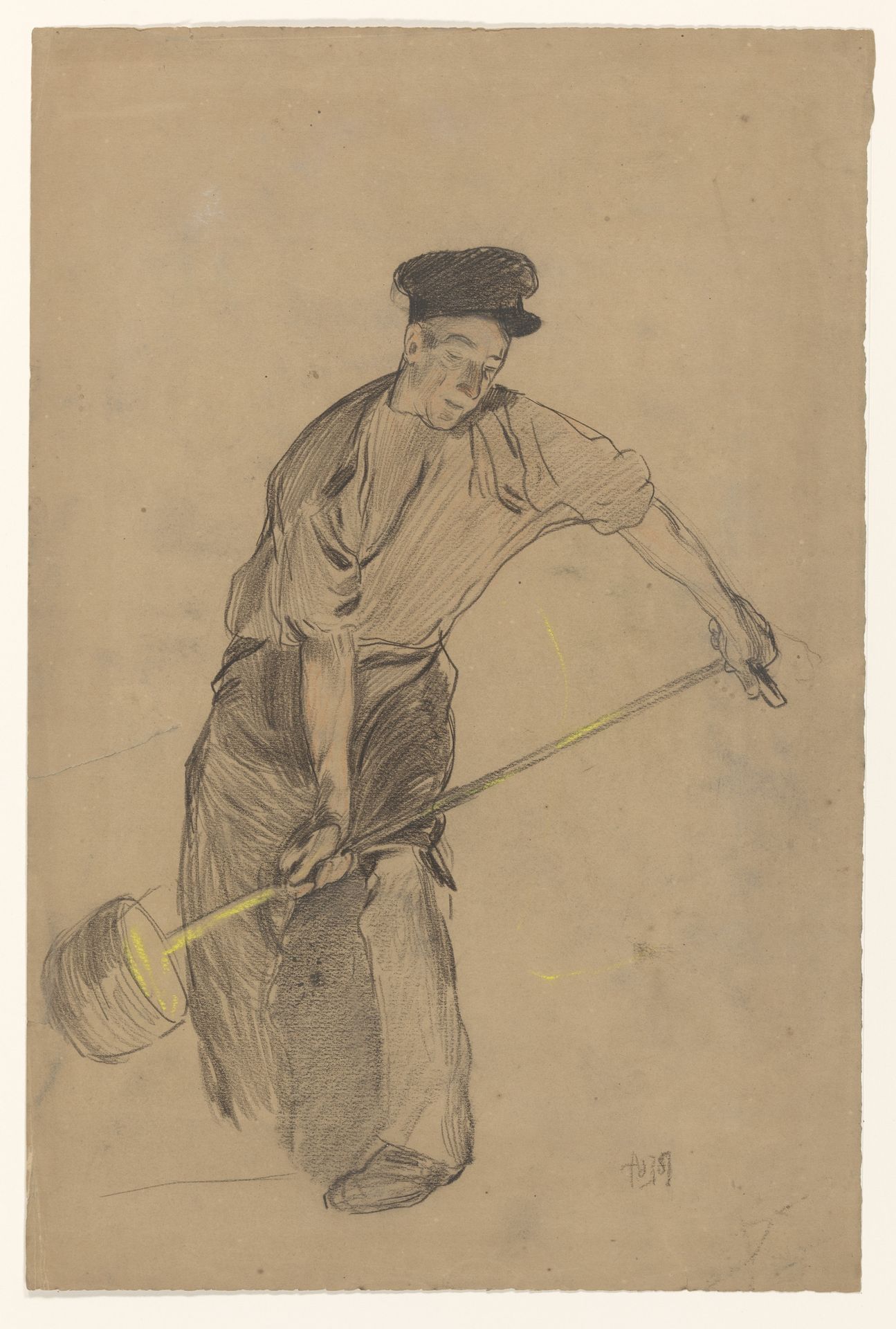 Arbeider in staalfabriek by Pieter de Josselin de Jong