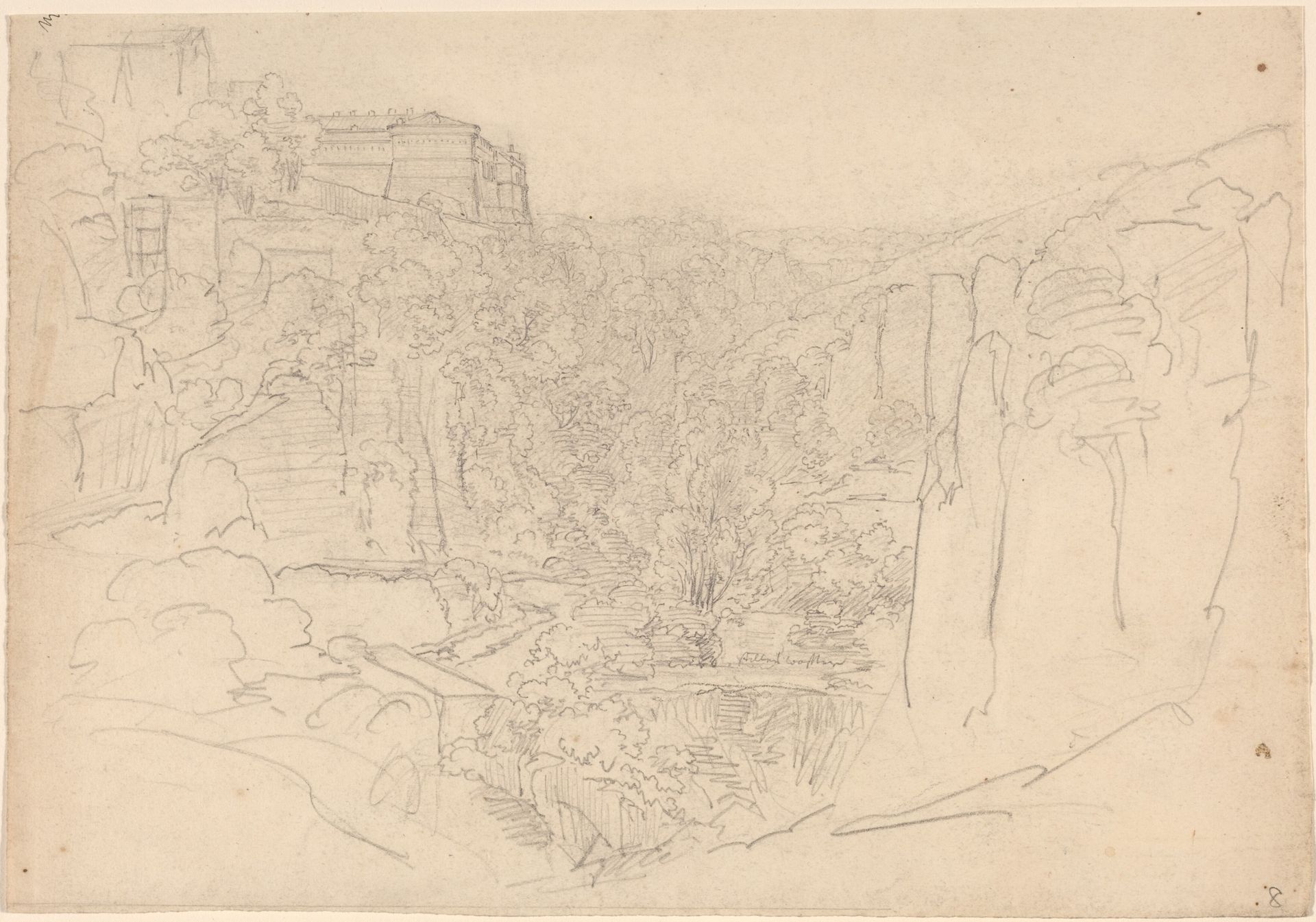 Fortified Castle Above a Narrow Valley by Friedrich Salathé