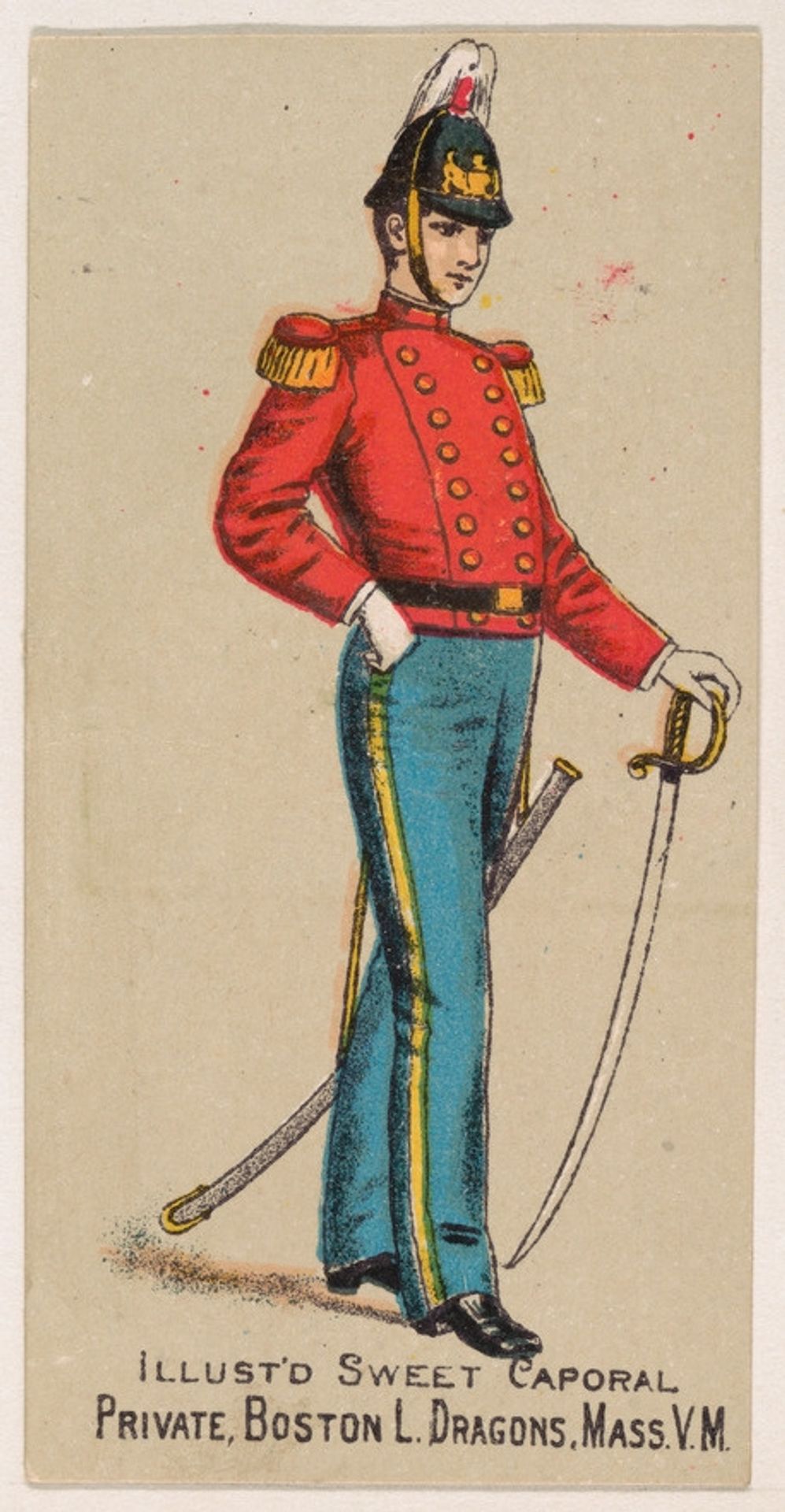 Private, Boston L. Dragons, Massachusetts, V.M., from the Military Series (N224) issued by Kinney Tobacco Company to promote Sweet Caporal Cigarettes by Kinney Brothers Tobacco Company
