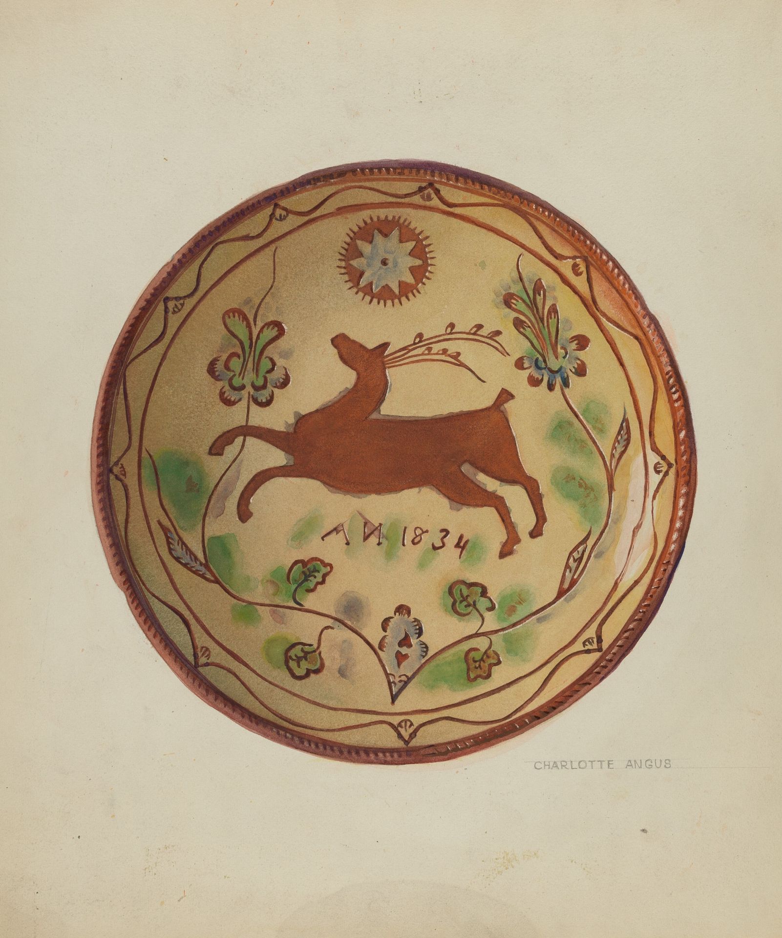 Pa. German Pie Plate by Charlotte Angus