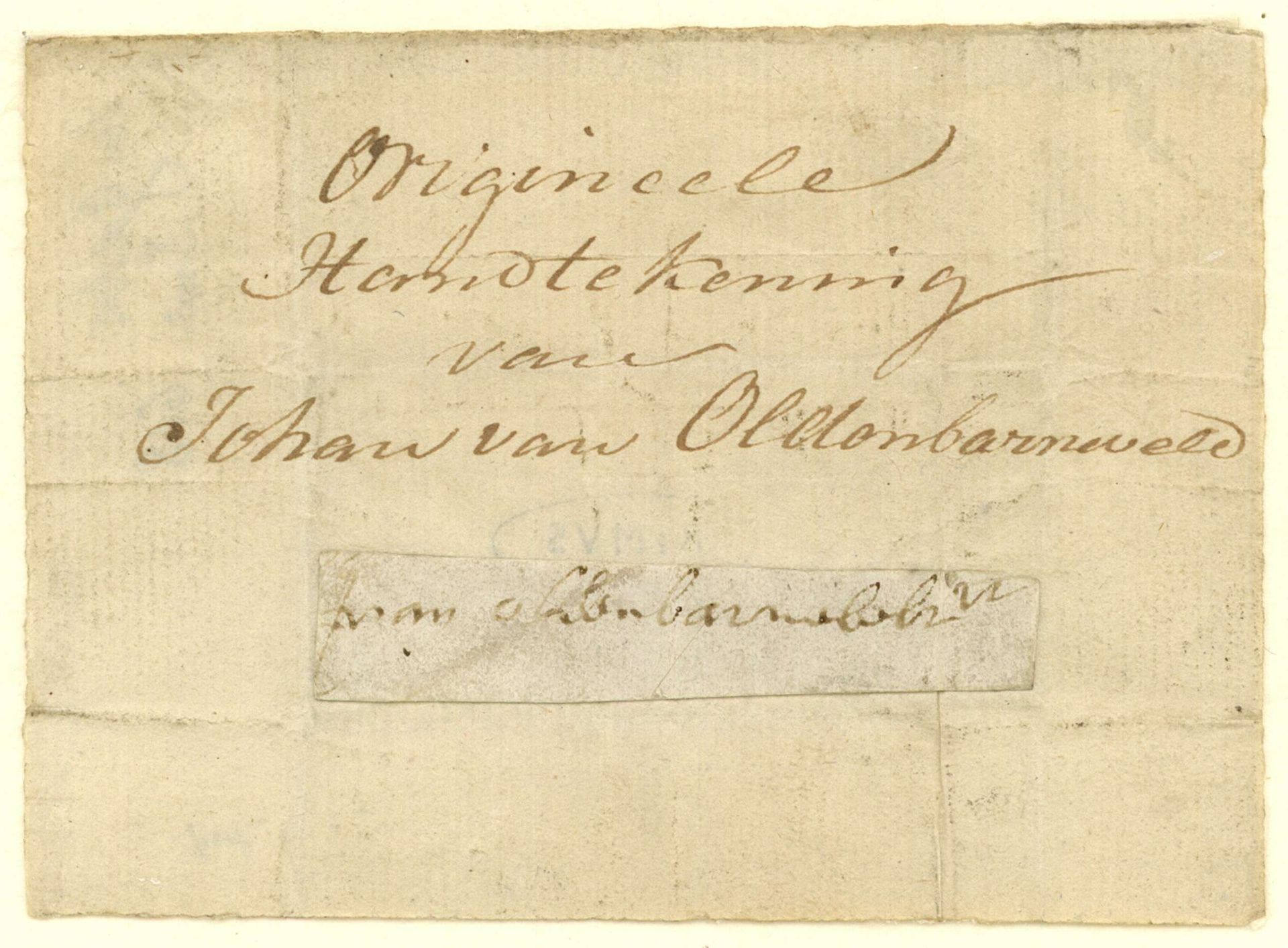 De handtekening van Johan van Oldenbarnevelt by Johan van Oldenbarnevelt