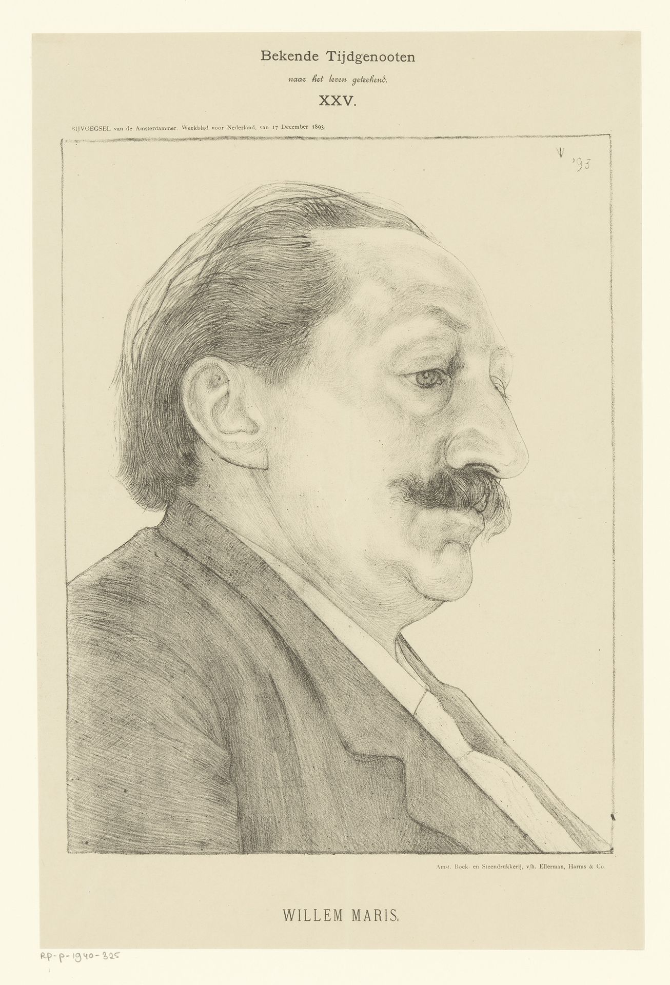 Portret van Willem Maris by Jan Veth