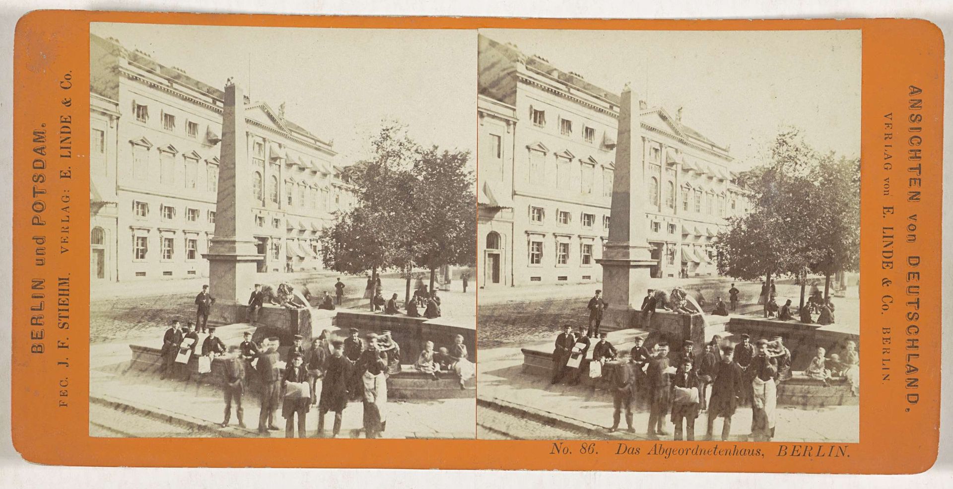 Fontein met obelisk voor het Huis van Afgevaardigden, Berlijn by Johann Friedrich Stiehm