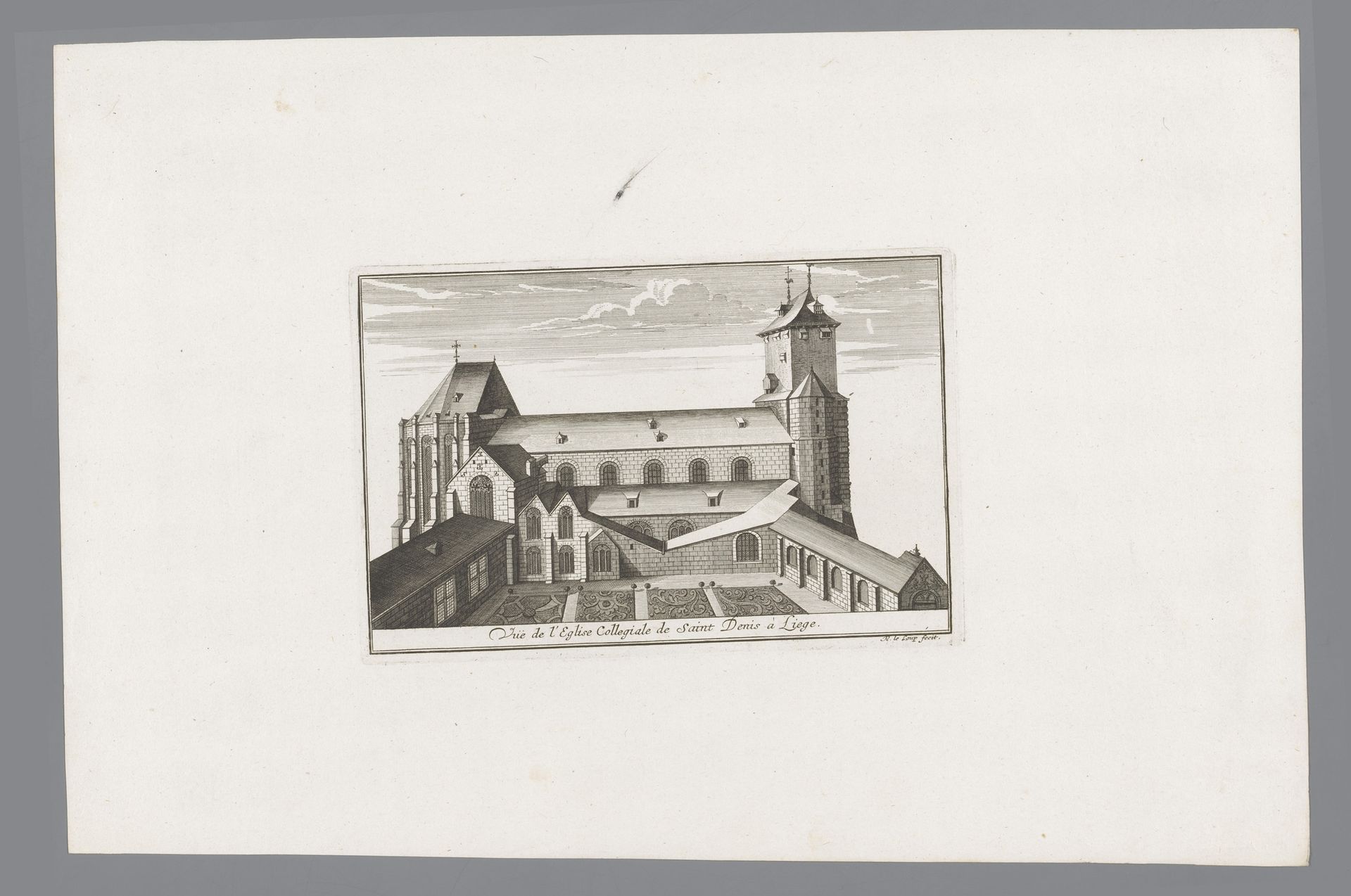 Gezicht op de Sint-Dionysiuskerk in Luik by Anonymous