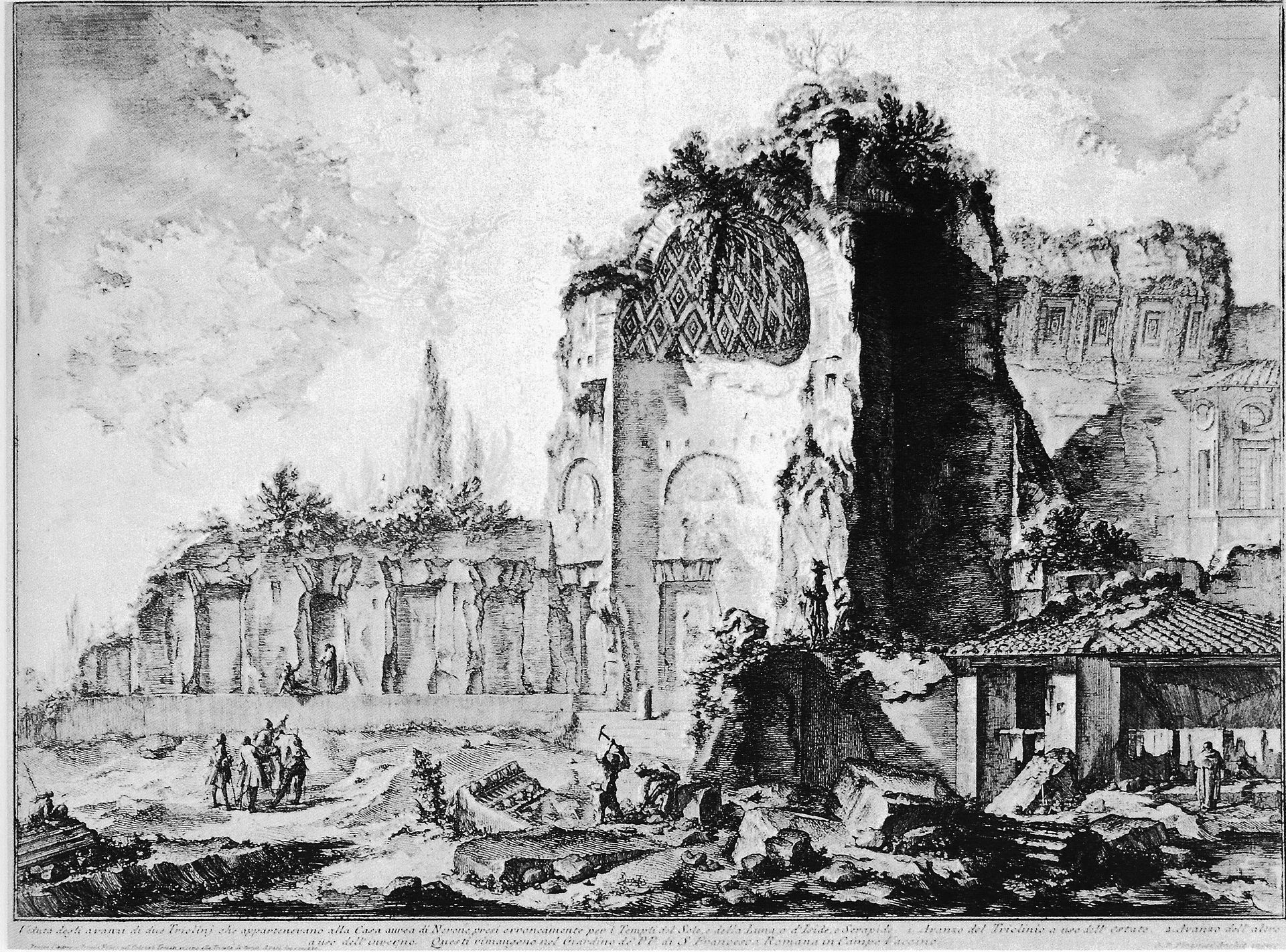 Reconstruction of the column referred to in the preceding tables, and various medals of Antoninus and Faustina by Giovanni Battista Piranesi