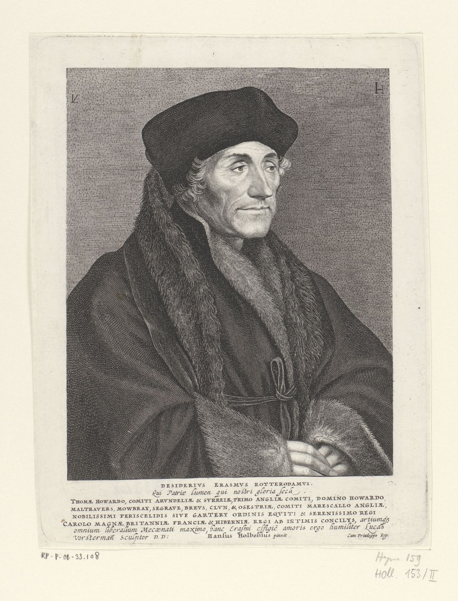 Portret van Desiderius Erasmus by Lucas Vorsterman I