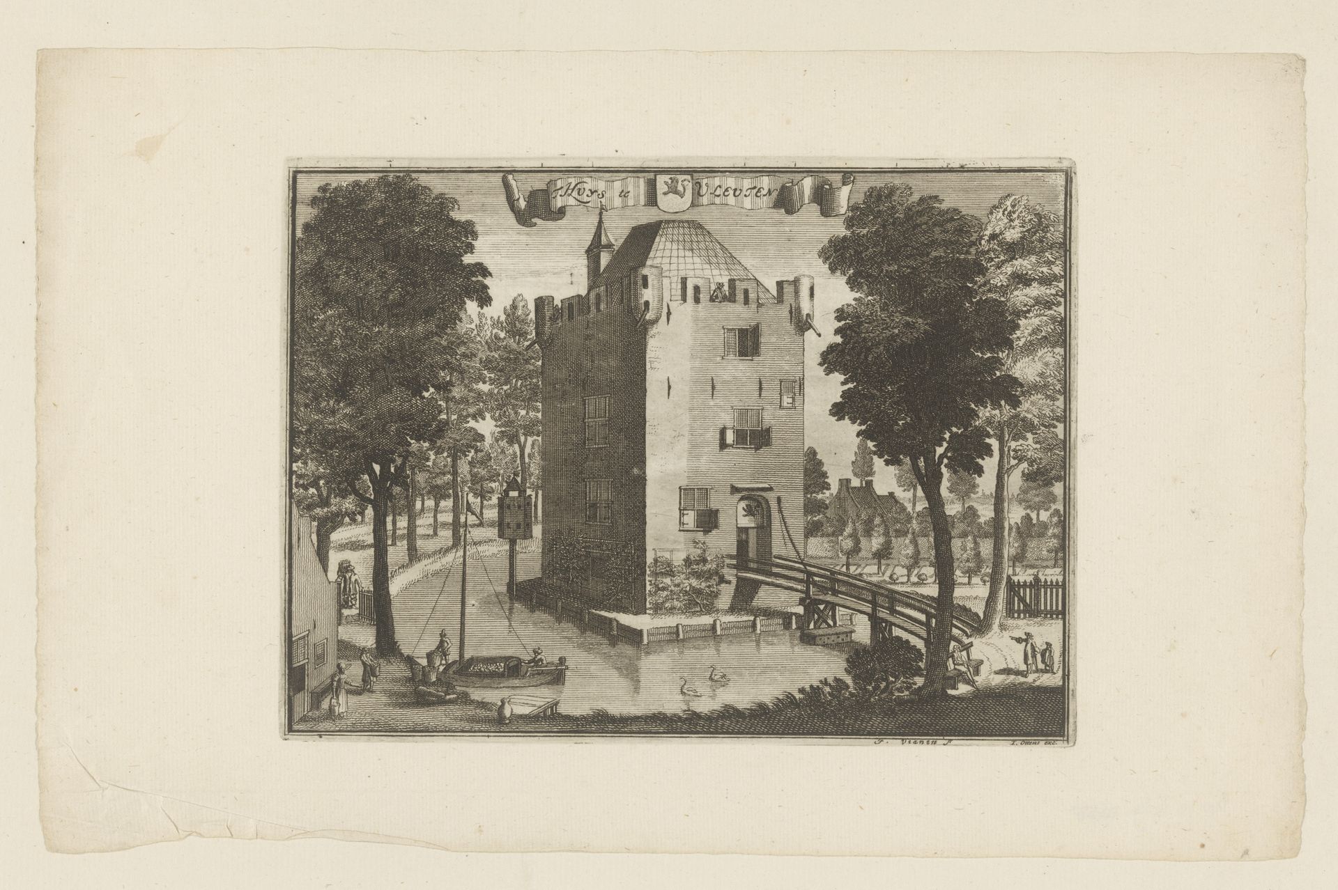 Gezicht op het Huis te Vleuten by Jan van Vianen
