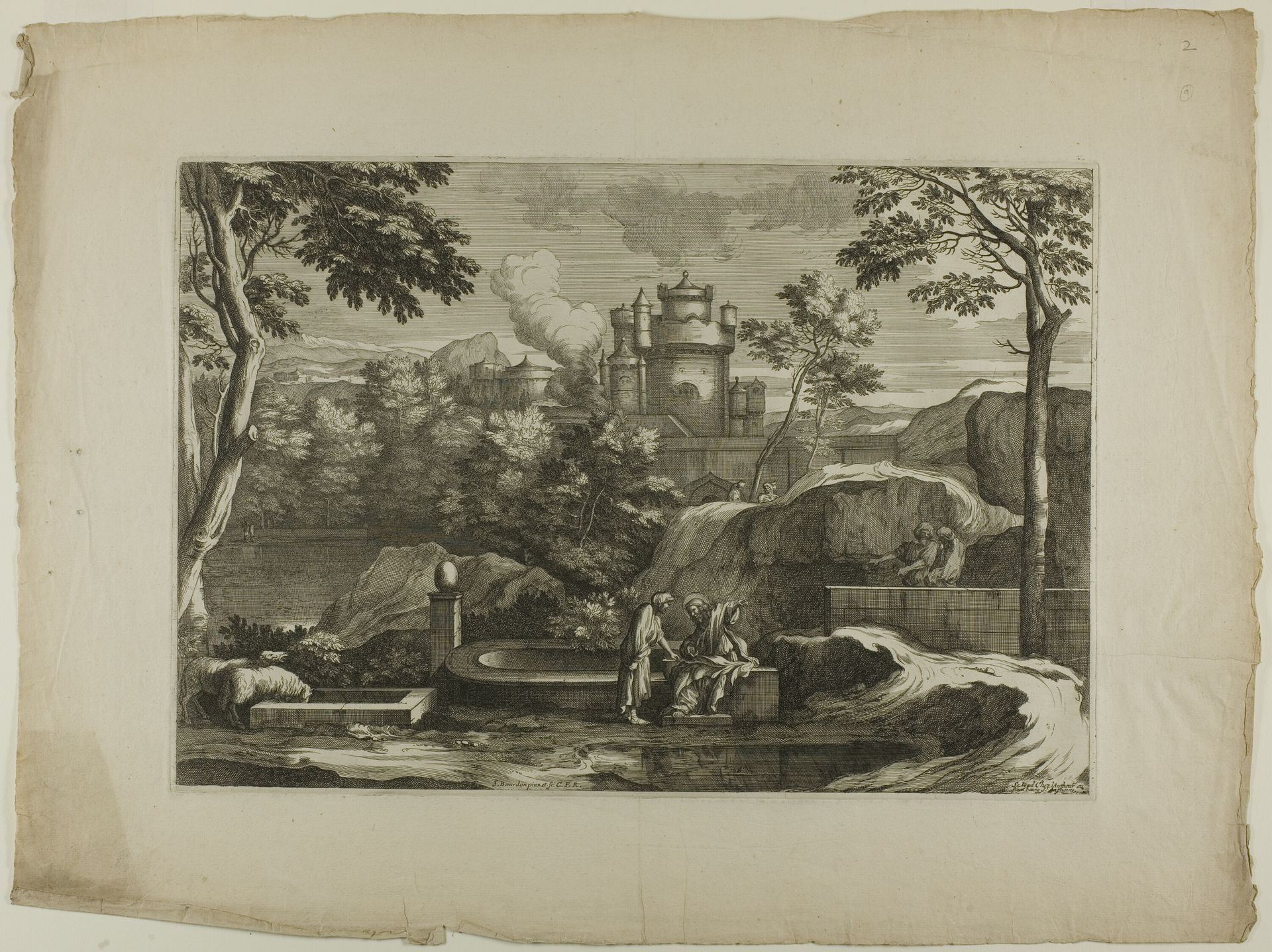 View of a City (Christ with the Good Samaritan at the Well) by Sebastien Bourdon