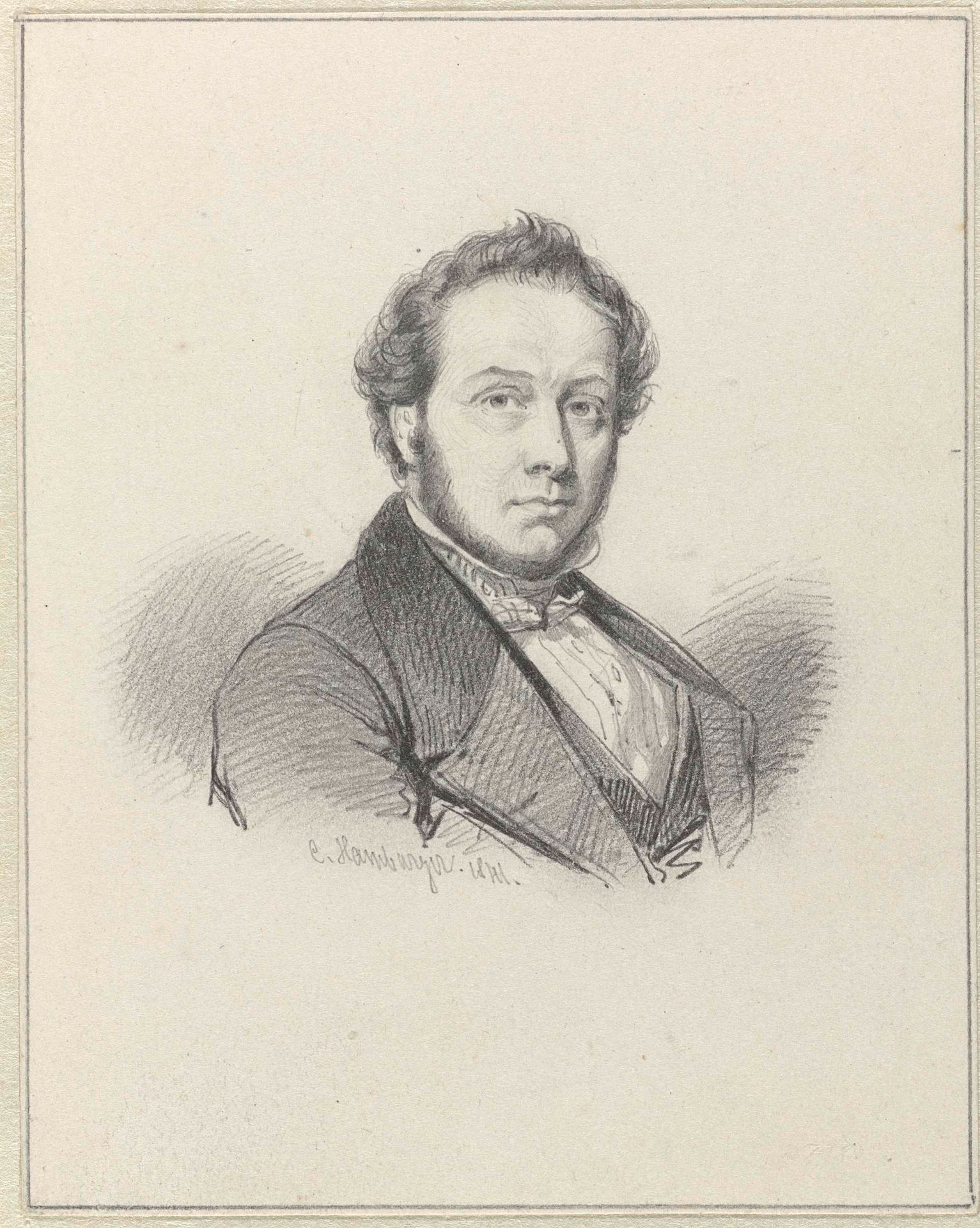 Portret van de architect Martinus Gerardus Tetar van Elven by Coenraad Hamburger