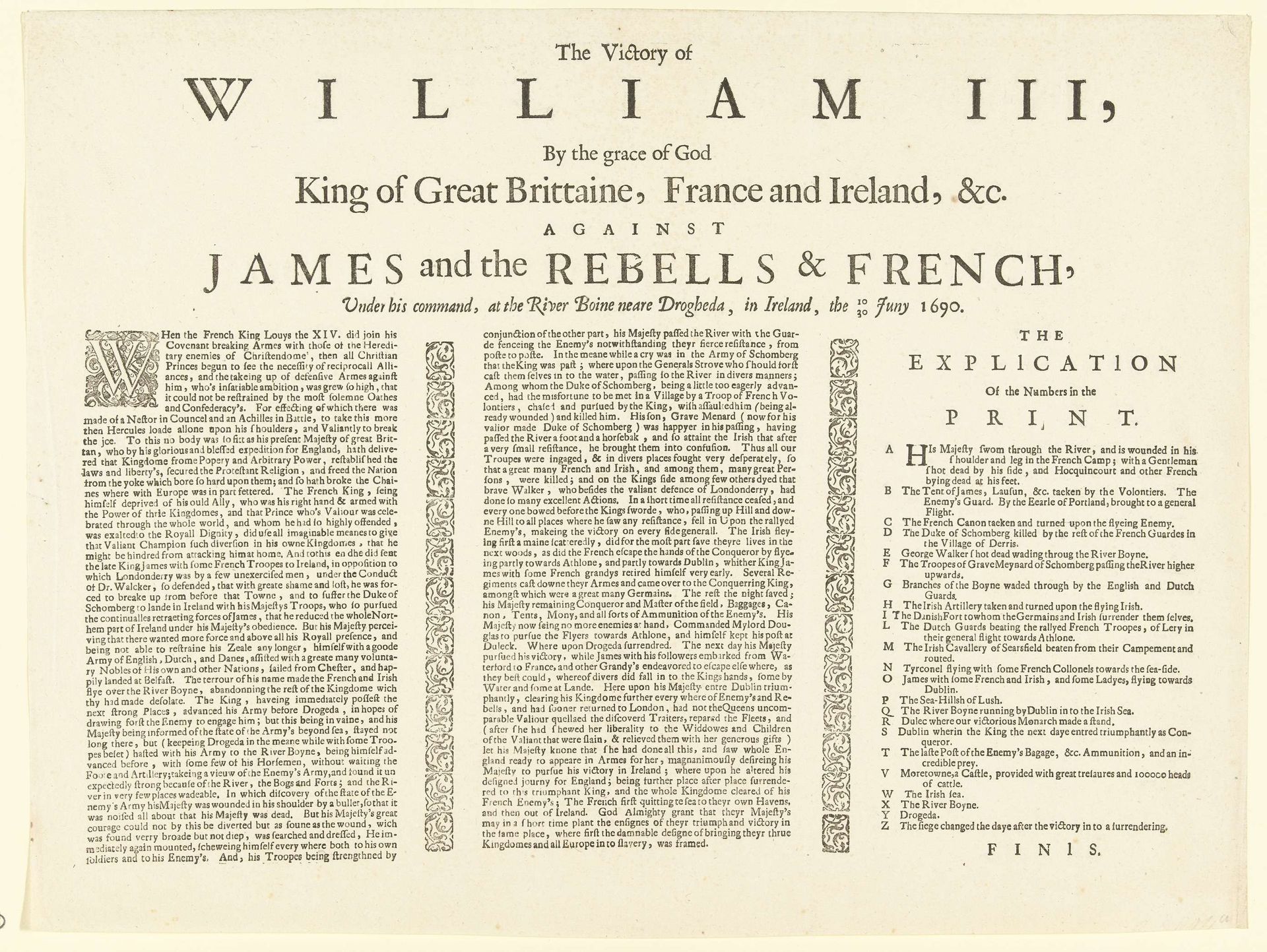 Overwinning van Willem III aan de Boyne, 1690 by Romeyn de Hooghe