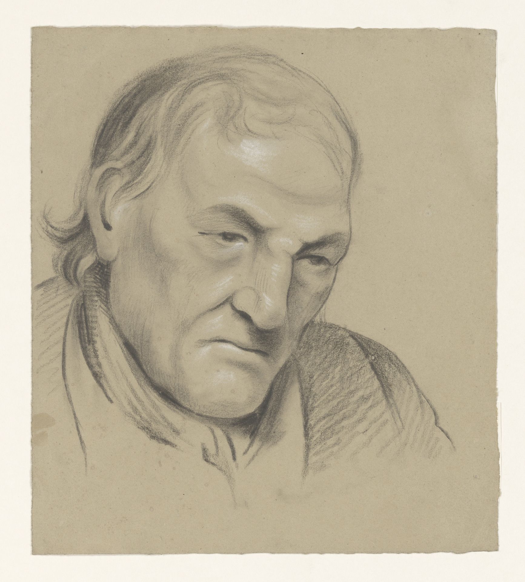 Zittende man met ontbloot bovenlijf by Alexander Cranendoncq