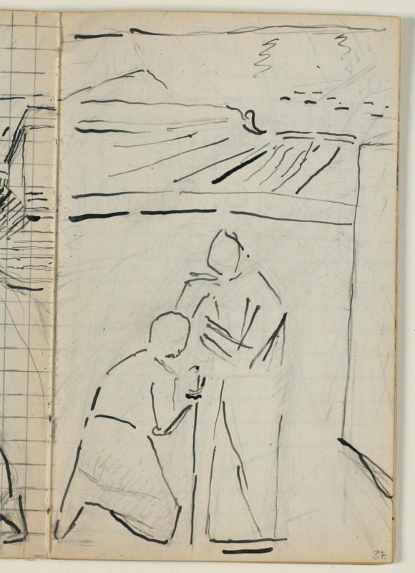Udkast til "Kristus helbreder en spedalsk" by Niels Larsen Stevns