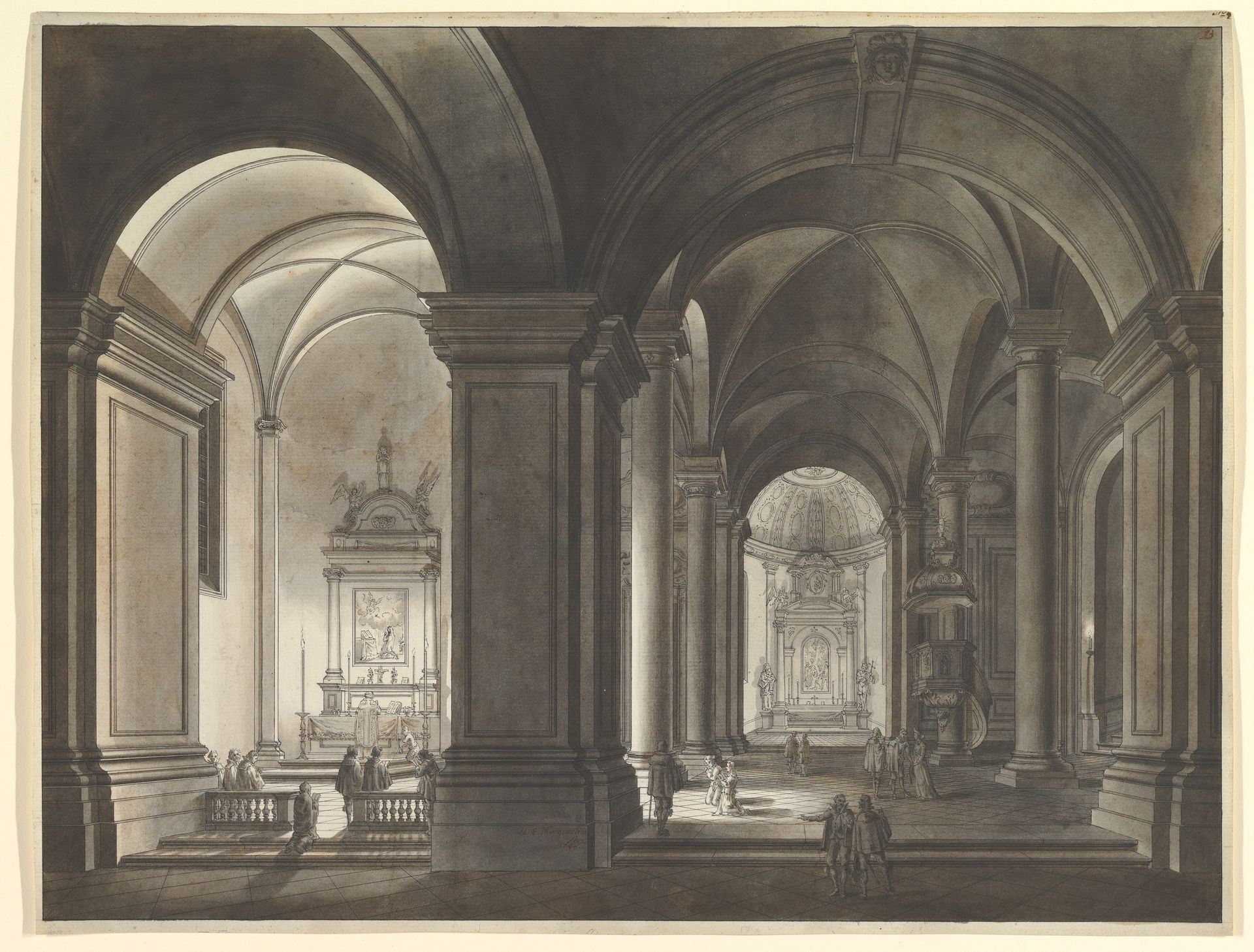 Church Interior by Johann Ludwig Ernst Morgenstern