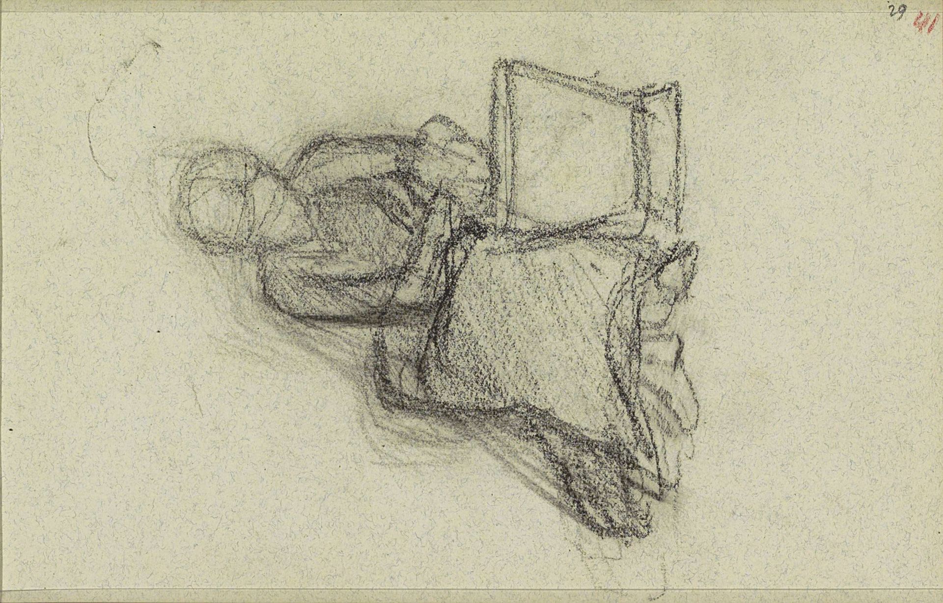 Vrouw zittend naast een emmer by Jozef Israëls