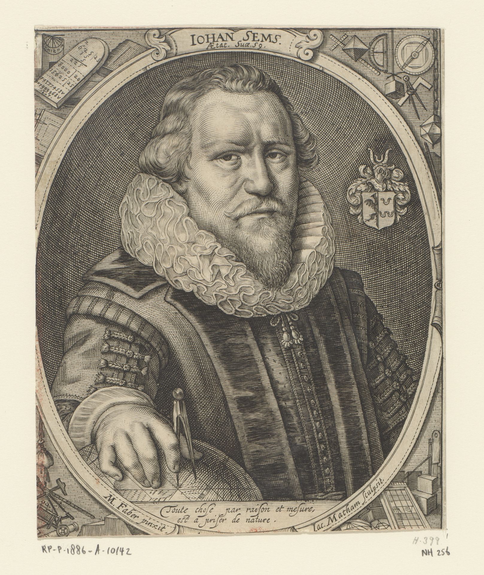 Portret van Johan Sems by Jacob Matham