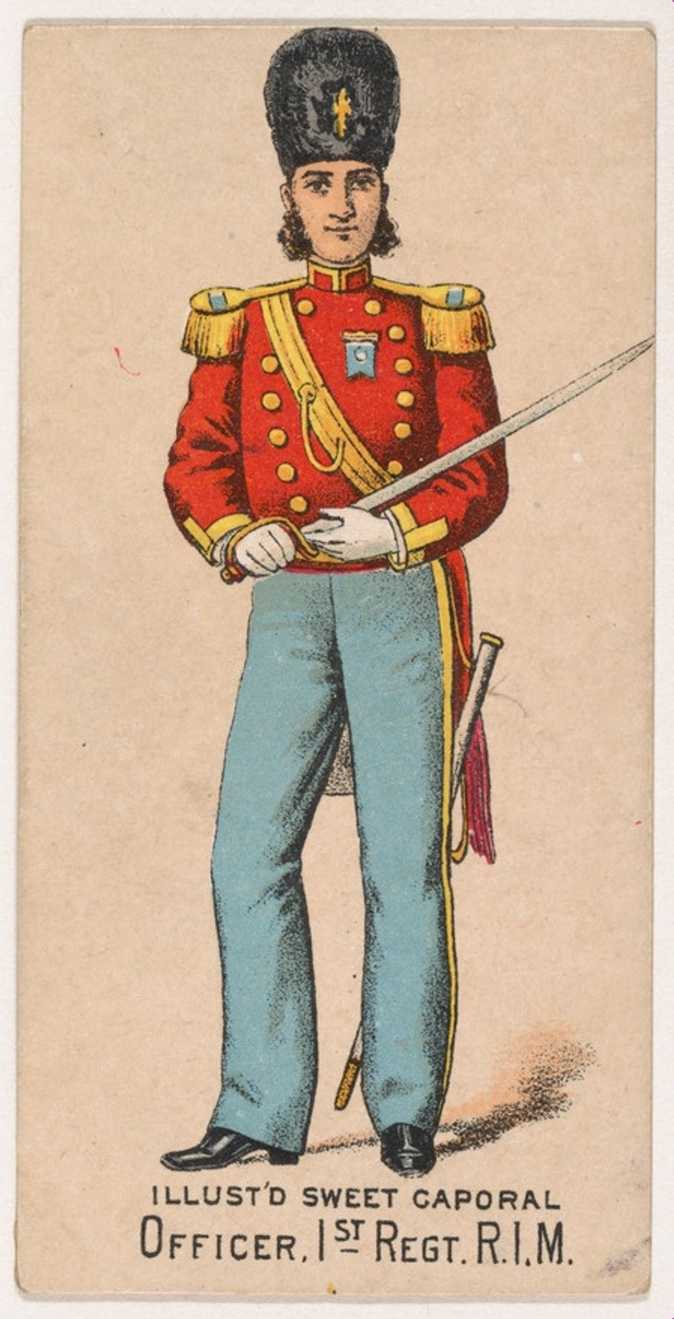 Officer, 1st Regiment, Rhode Island Militia, from the Military Series (N224) issued by Kinney Tobacco Company to promote Sweet Caporal Cigarettes by Kinney Brothers Tobacco Company