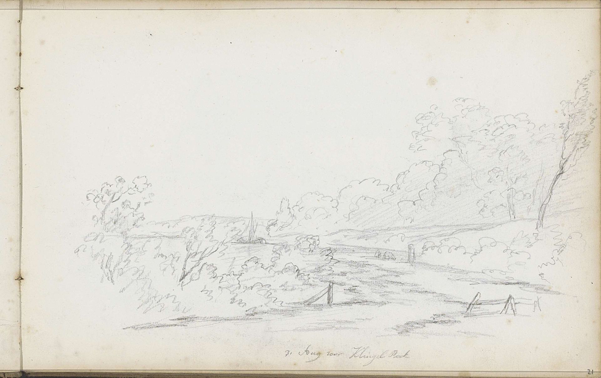Gezicht op de buitenplaats Klingelbeek by Willem Cornelis Rip