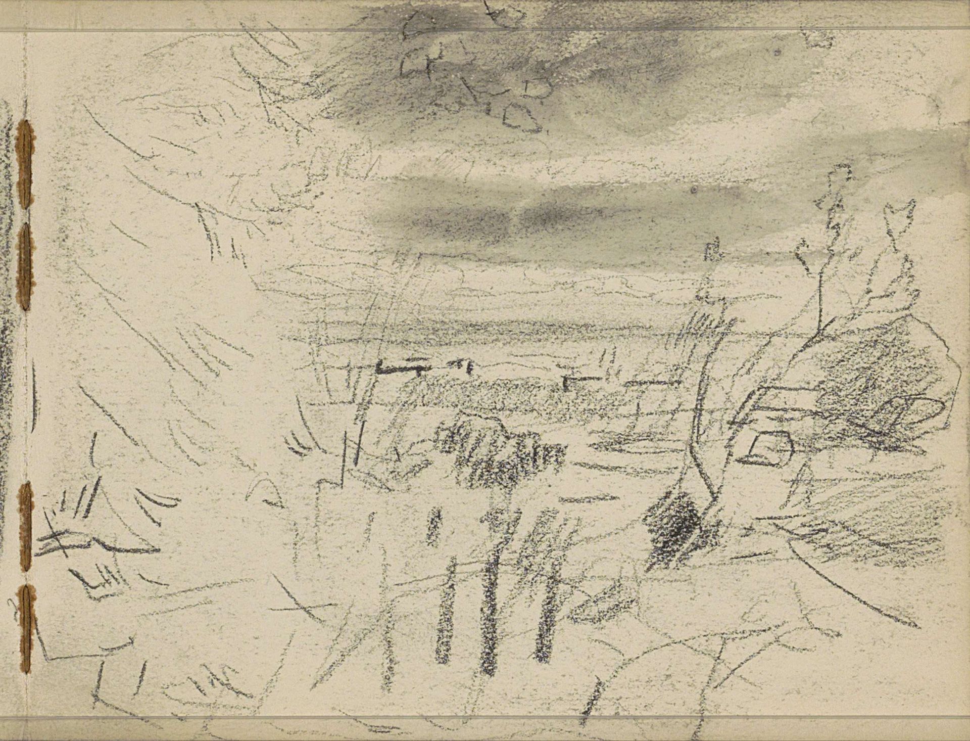 Landschap, mogelijk een duinlandschap by Johan Antonie de Jonge