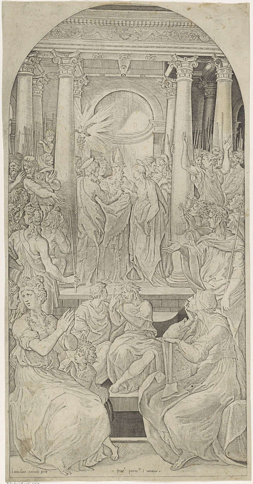 Huwelijk van Maria en Jozef by Giovanni Jacopo Caraglio