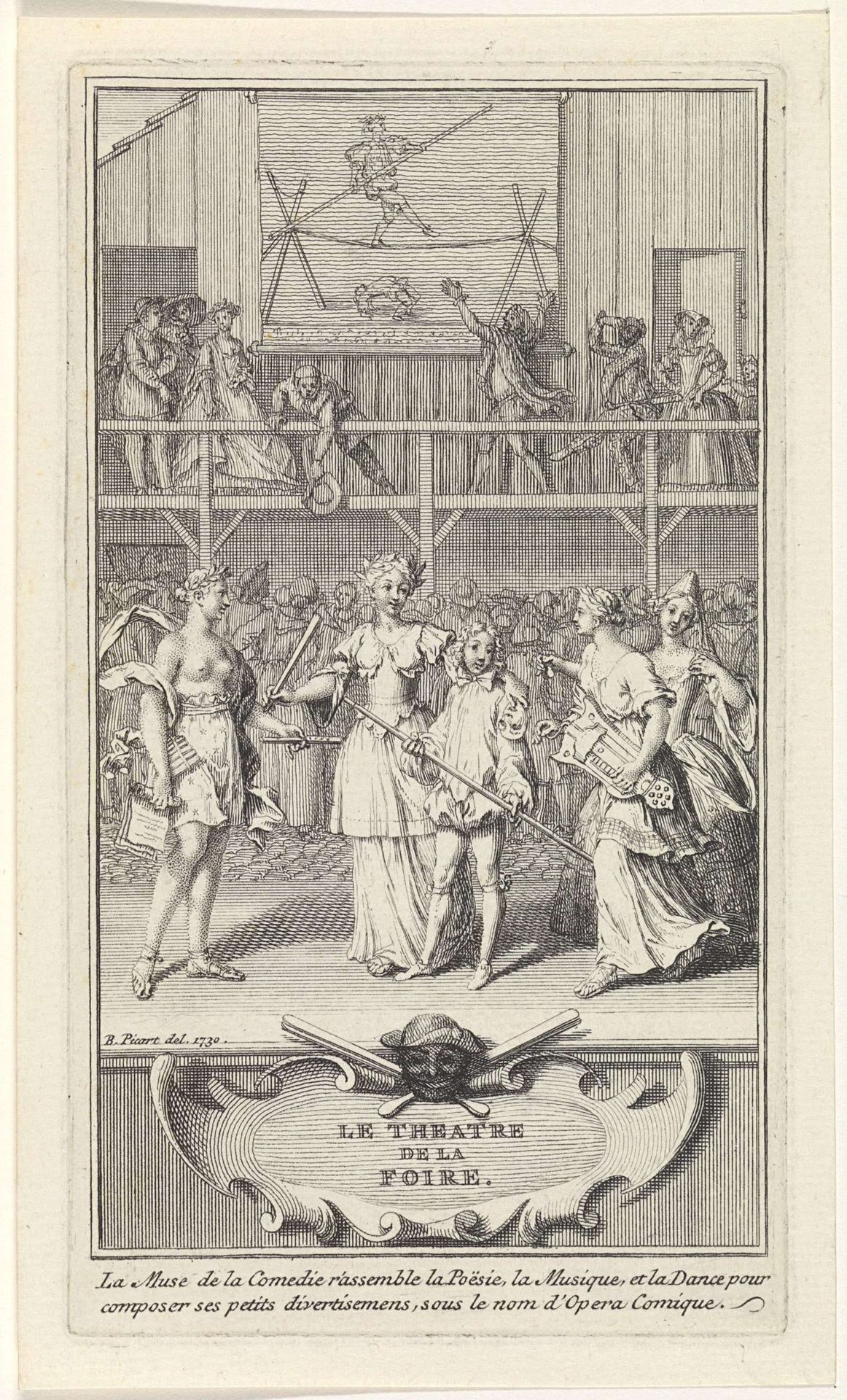 Allegorische titelpagina met Thalia by Bernard Picart