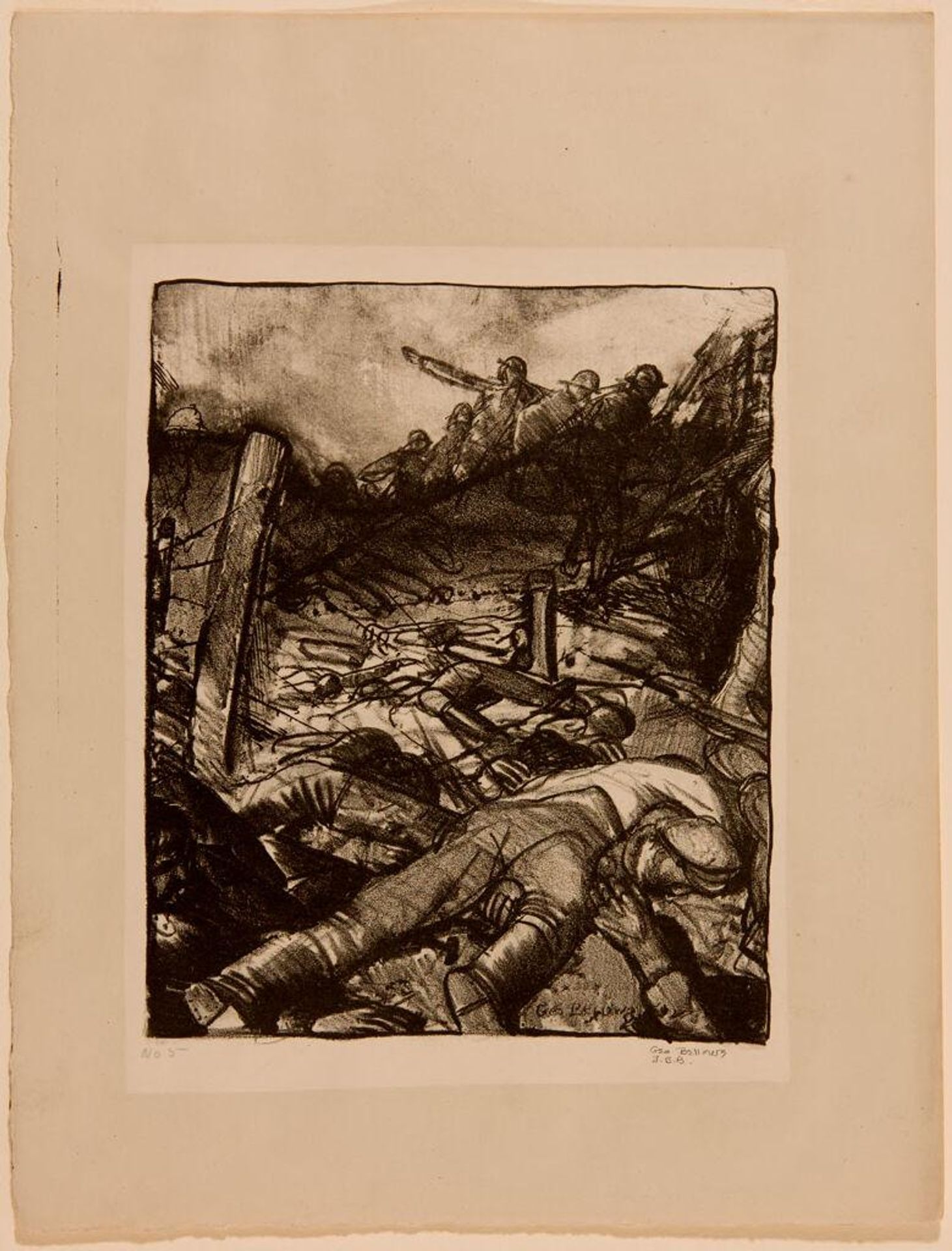 The Charge, Left Detail by George Wesley Bellows