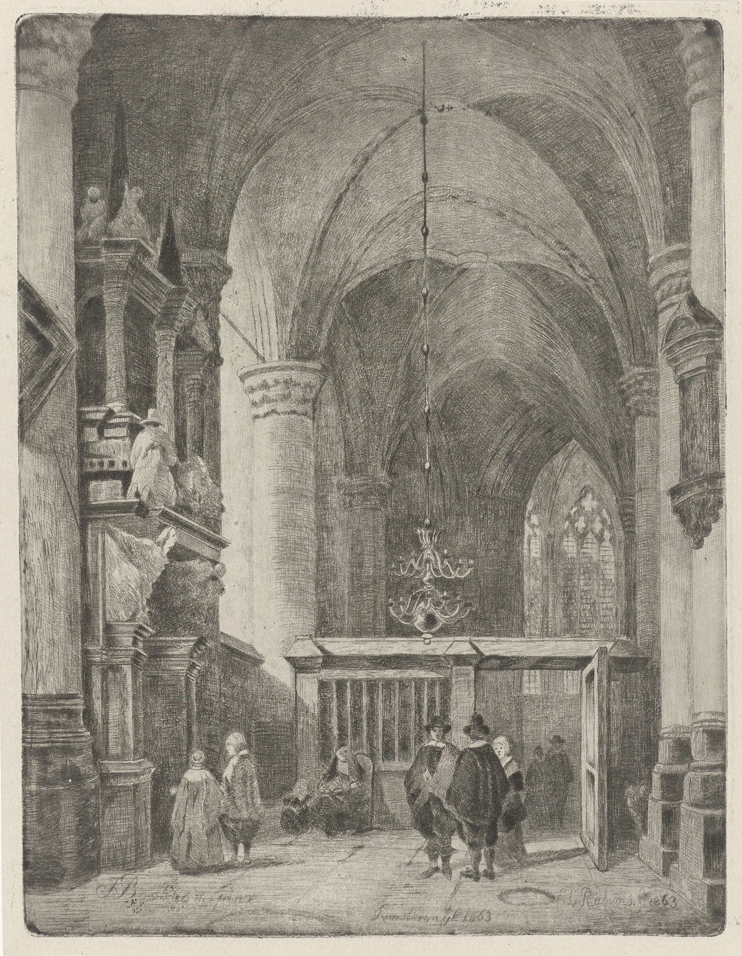 Kerkinterieur by Eberhard Cornelis Rahms