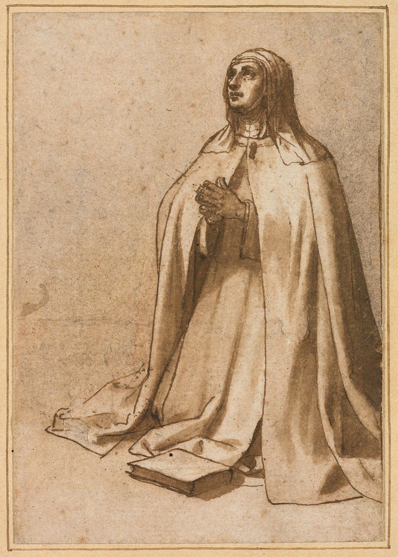 Kneeling Carmelite Nun- Saint Teresa of Avila (-) by Jean Baptiste de Champaigne