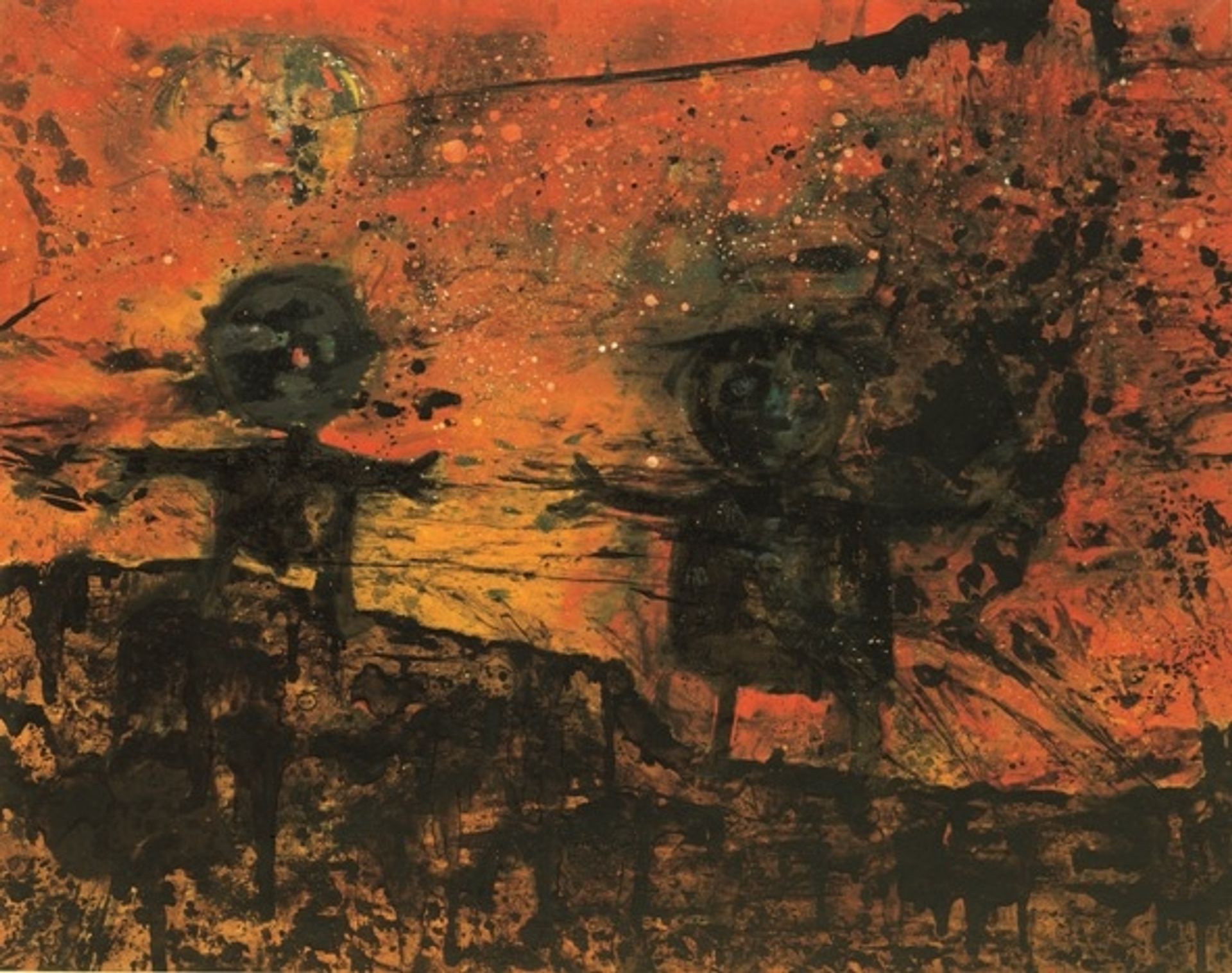 Due bambini nella notte nucleare by Enrico Baj