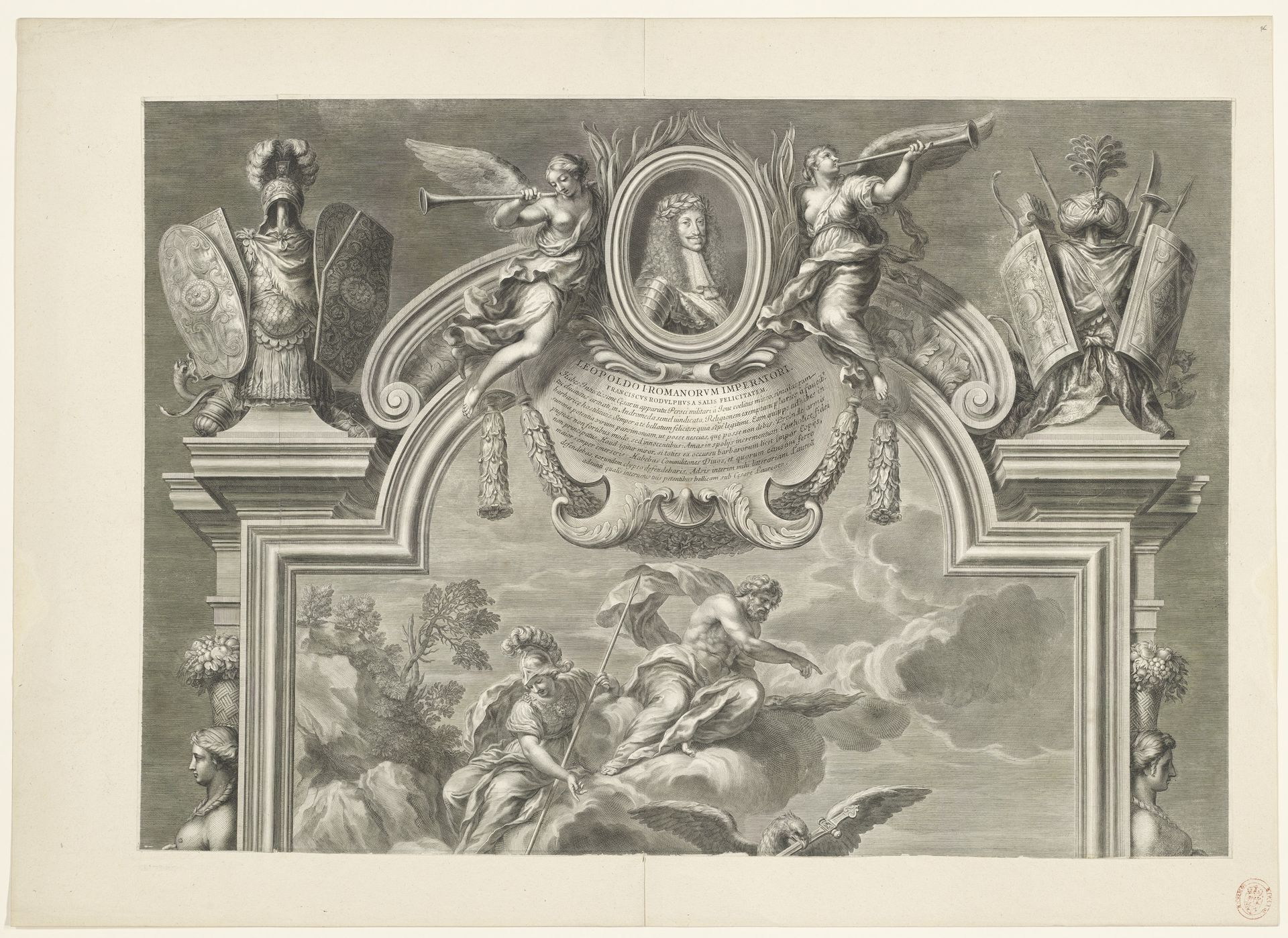 Jupiter geeft de cyclopen aanwijzingen voor het smeden van het schild van Theseus by Jean Louis Roullet