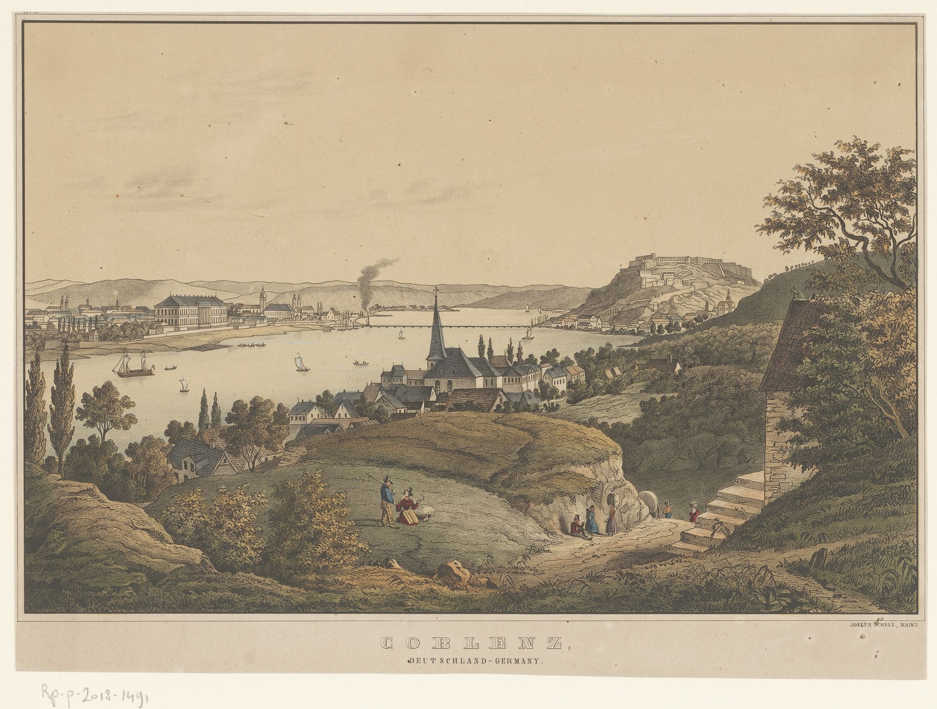 Gezicht op Koblenz by Anonymous
