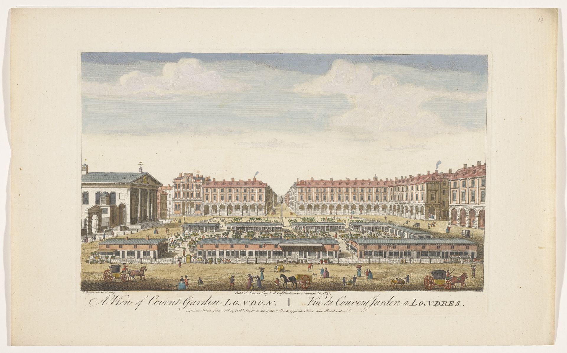 Gezicht op Covent Garden Market te Londen by Robert Sayer