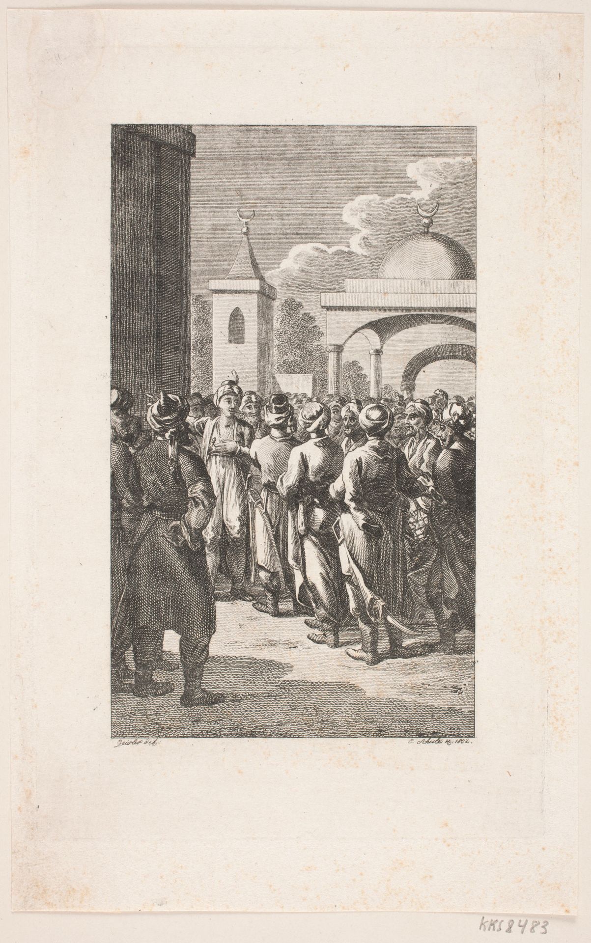 Tyrkisk gadescene by Georg Christian Schule