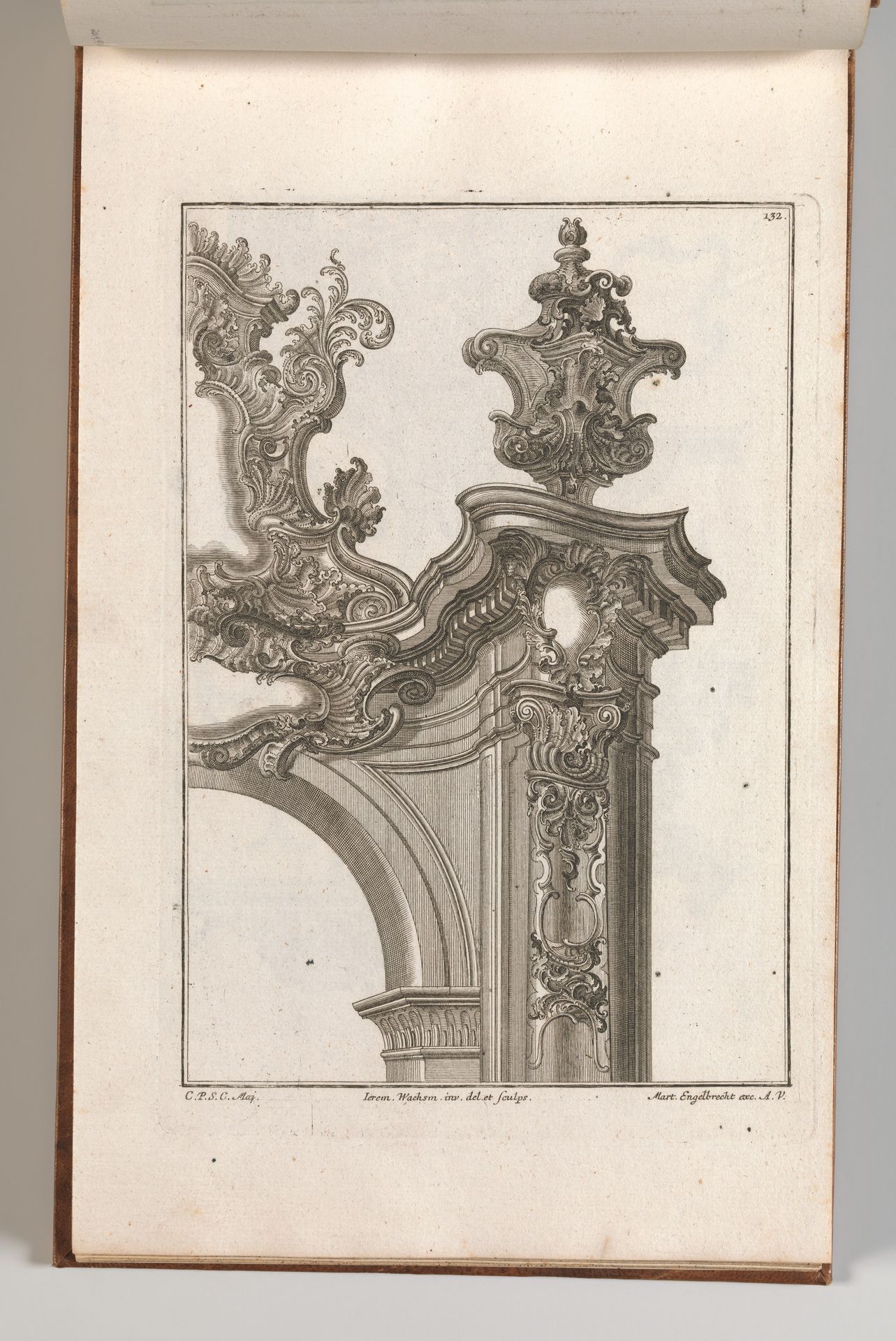 Suggestion for the Decoration of Top Right Side of Portal, Plate 4 from 'Allerneueste Façon von Auszierungen zu Portalen' by Jeremias Wachsmuth